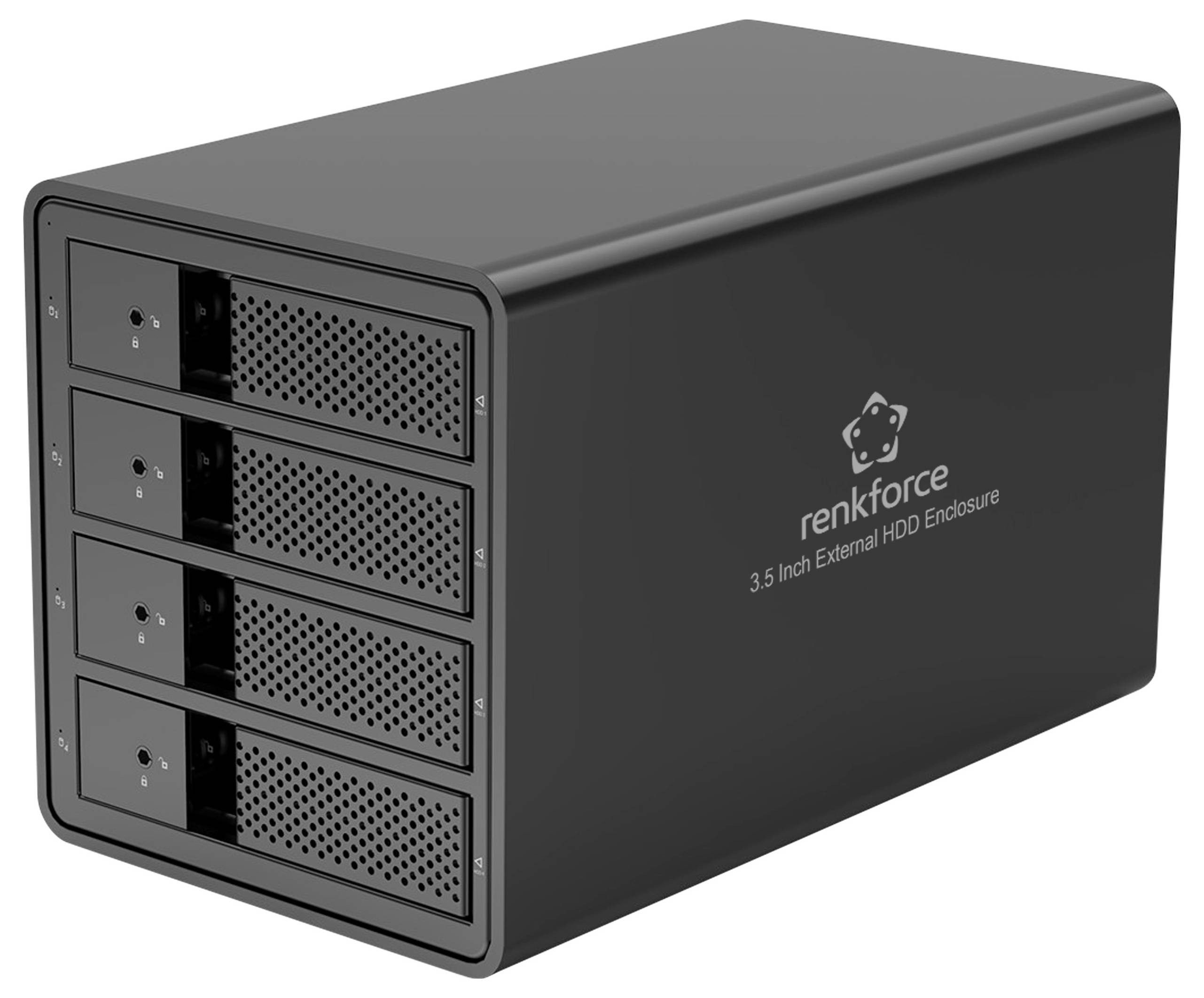 Renkforce RF-6647598 8.9cm (3.5 Zoll) Festplattengehäuse 4 Bay 3.5 Zoll USB-A (USB 3.0)