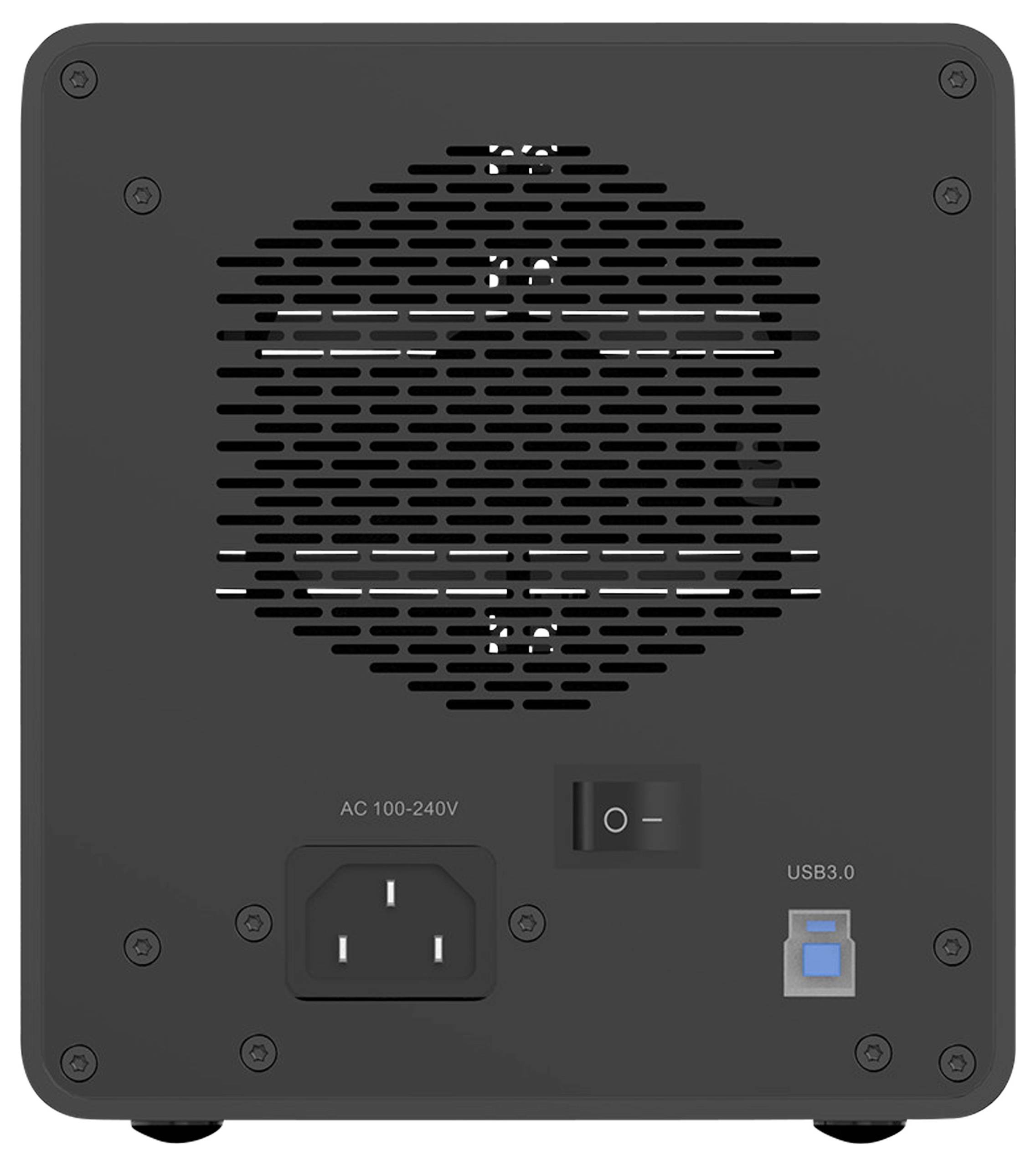 Renkforce RF-6647598 8.9cm (3.5 Zoll) Festplattengehäuse 4 Bay 3.5 Zoll USB-A (USB 3.0)