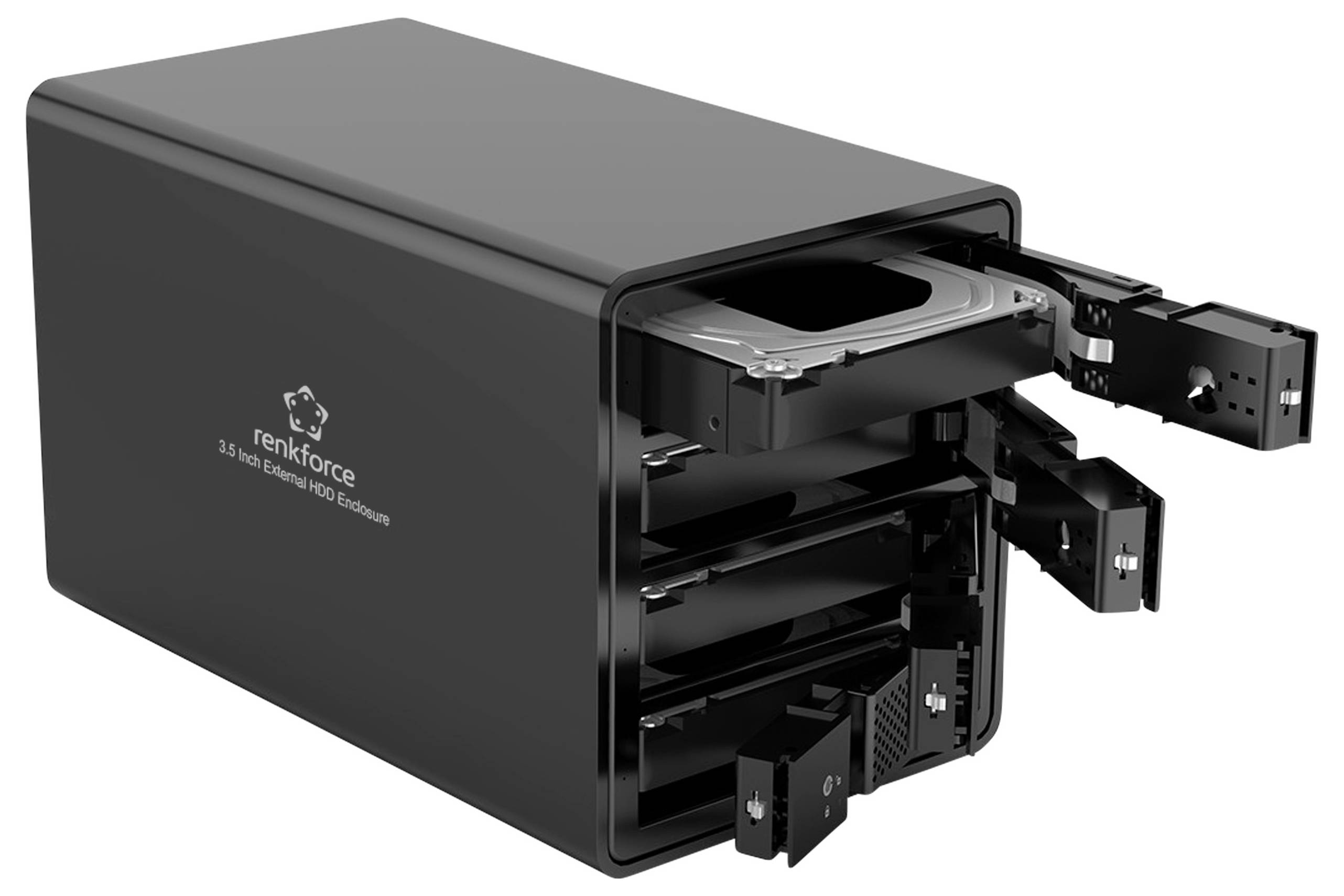 Renkforce RF-6647598 8.9cm (3.5 Zoll) Festplattengehäuse 4 Bay 3.5 Zoll USB-A (USB 3.0)