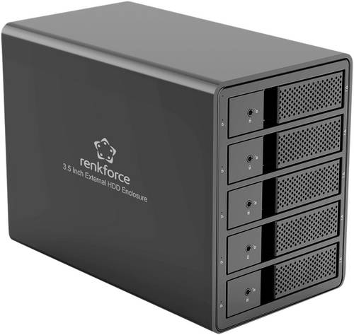 Renkforce RF-6647600 8.9 cm (3.5 Zoll) Festplattengehäuse 5 Bay 3.5 Zoll USB-A (USB 3.0)