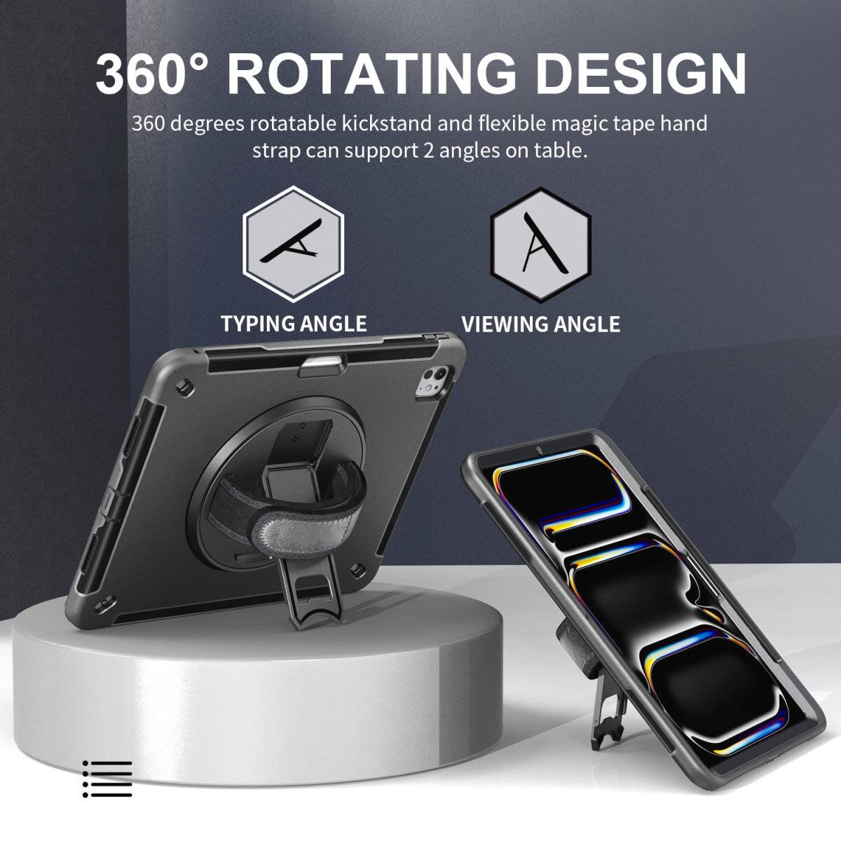 4Smarts GRIP Tablet-Cover Apple iPad Pro 13" (M4, 2024) Back Cover Schwarz