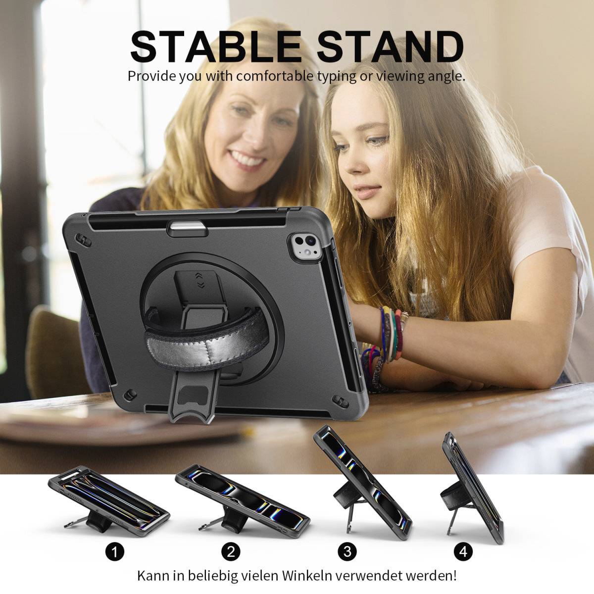 4Smarts GRIP Tablet-Cover Apple iPad Pro 13" (M4, 2024) Back Cover Schwarz