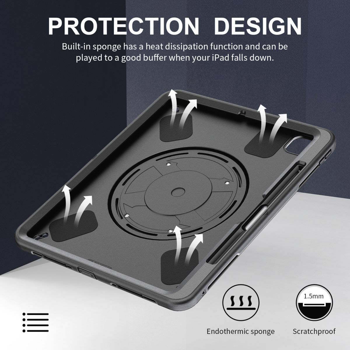 4Smarts GRIP Tablet-Cover Apple iPad Pro 13" (M4, 2024) Back Cover Schwarz