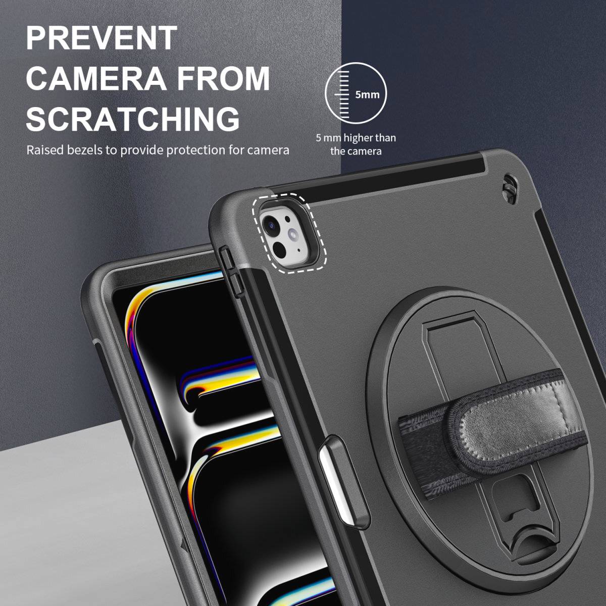 4Smarts GRIP Tablet-Cover Apple iPad Pro 13" (M4, 2024) Back Cover Schwarz