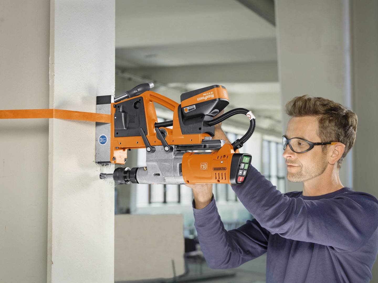 Fein AKBU 35 PMQW 18V AS CONSTRUCTION-SITE 8Ah SET 3/4 in Weldon -Akku-Kernbohrmaschine 18V