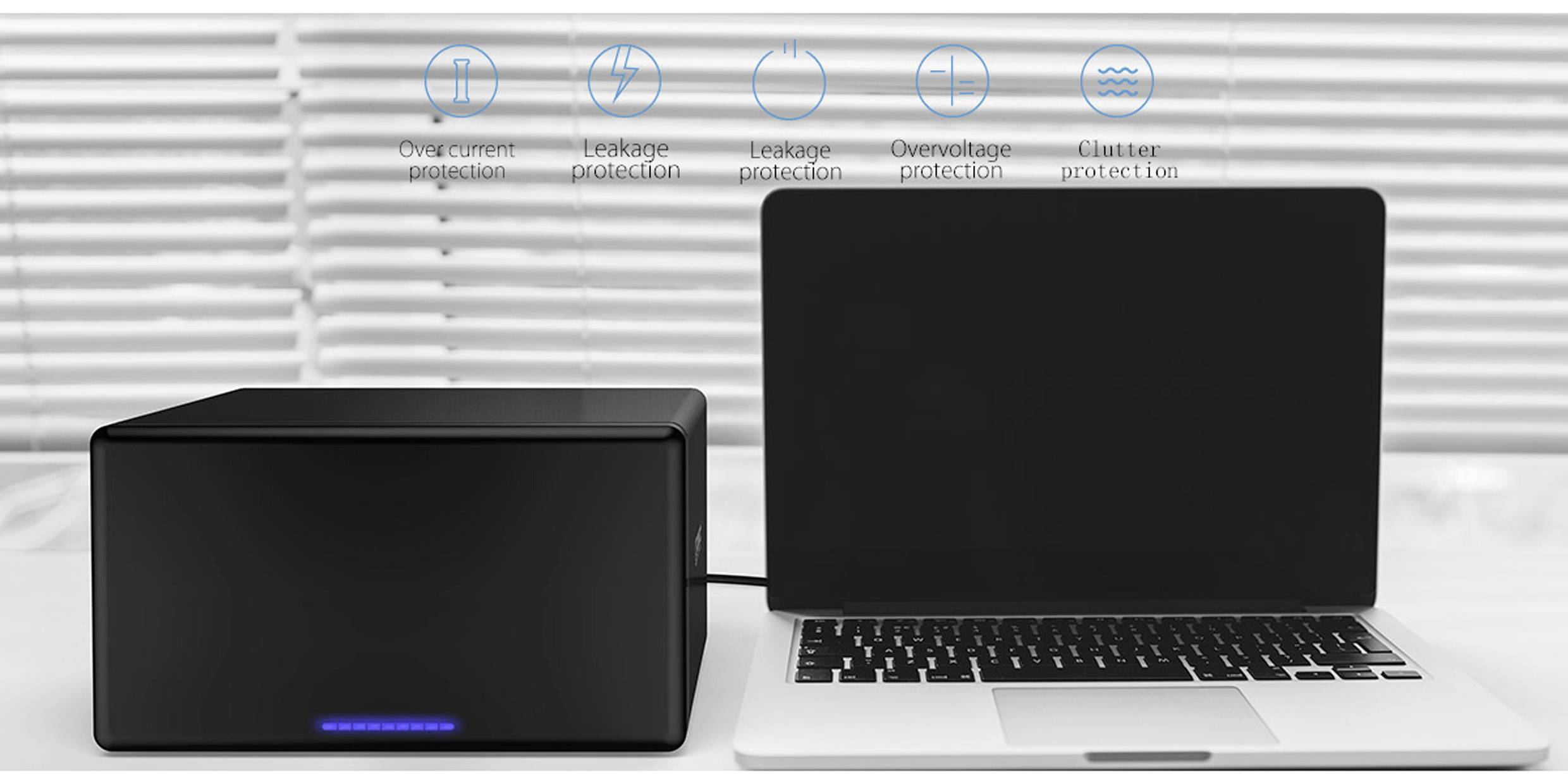 Renkforce RF-6647854 8.9cm (3.5 Zoll) Festplattengehäuse 8 Bay 3.5 Zoll USB-A (USB 3.0)