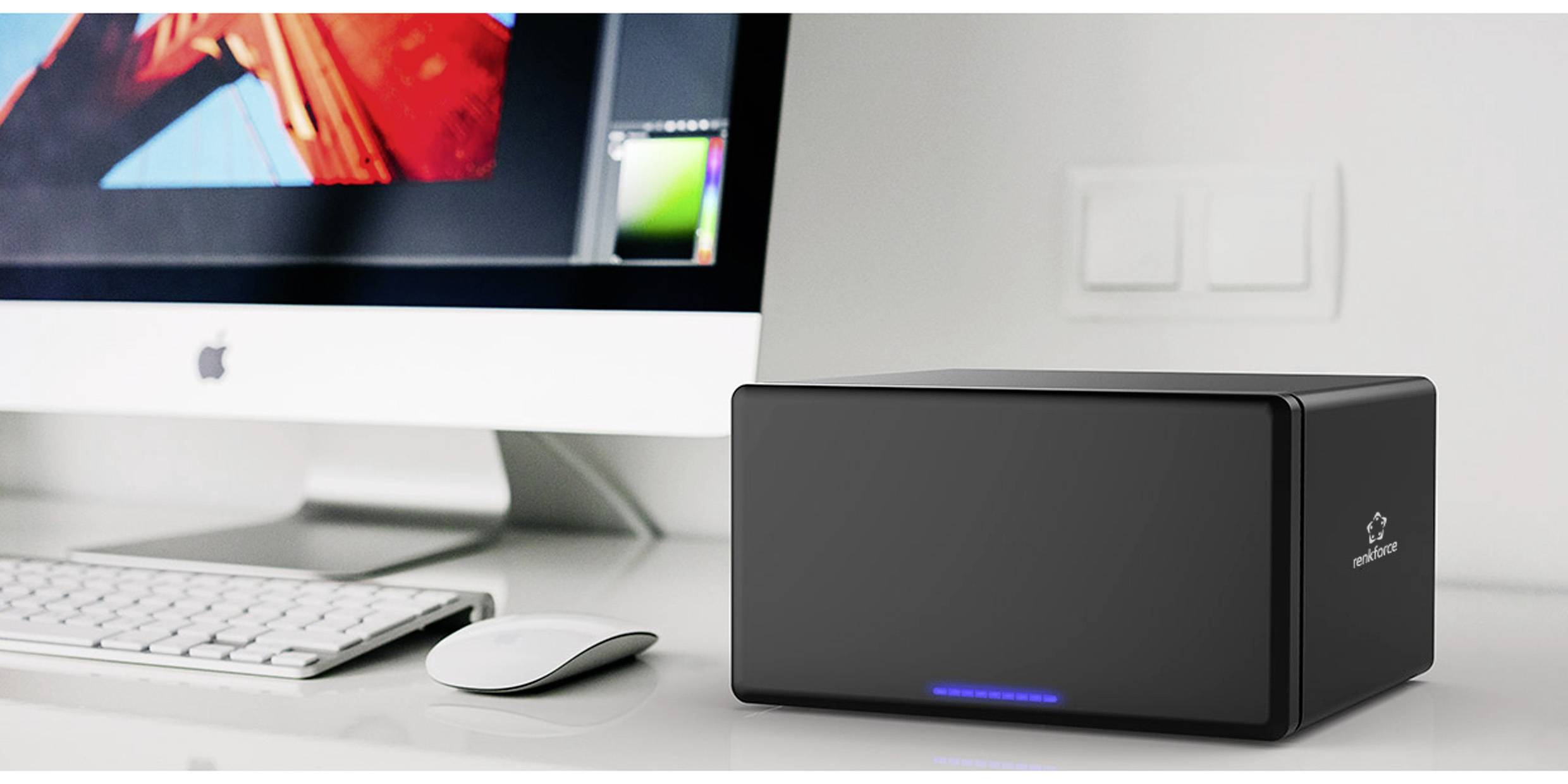 Renkforce RF-6647854 8.9cm (3.5 Zoll) Festplattengehäuse 8 Bay 3.5 Zoll USB-A (USB 3.0)