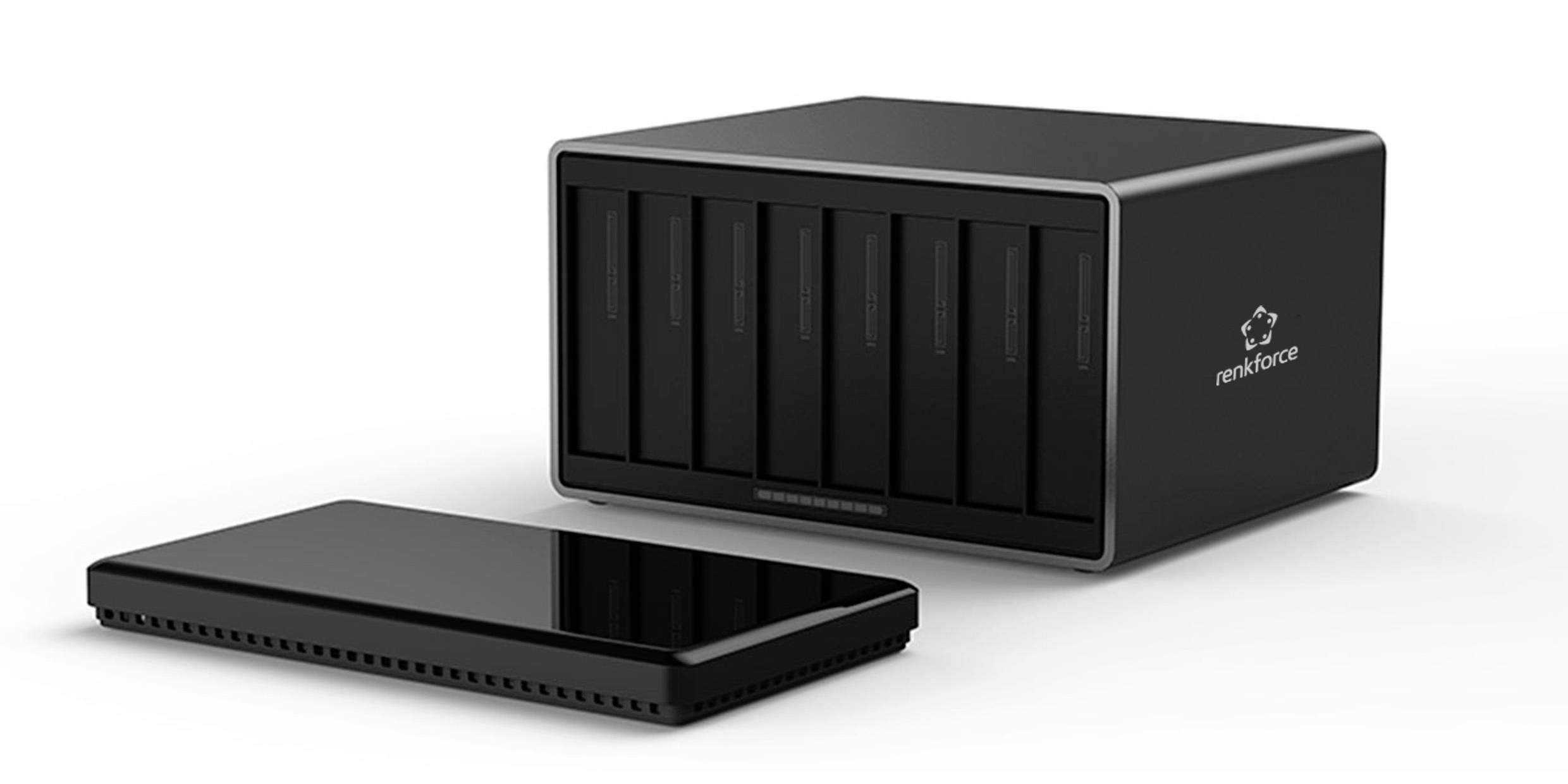 Renkforce RF-6647854 8.9cm (3.5 Zoll) Festplattengehäuse 8 Bay 3.5 Zoll USB-A (USB 3.0)