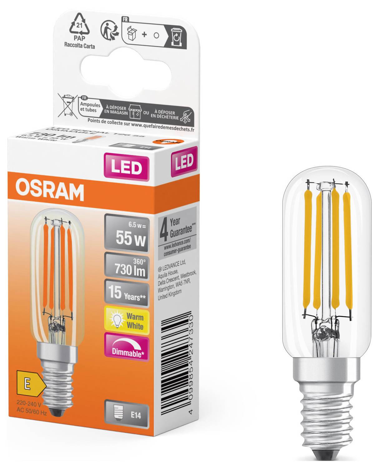 OSRAM HOMELIGHTING 4099854247330 LED EEK E (A - G) E14 6.5W = 55W Warmweiß (Ø x H) 25mm x 25mm 1St.