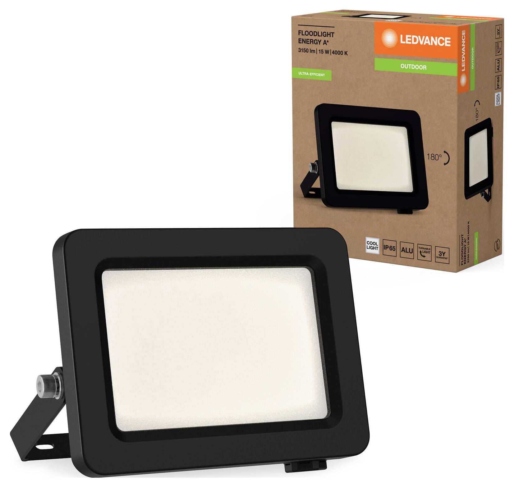 LEDVANCE 4058075843288 4058075843288 LED-Flutlichtstrahler 15W Leuchtfarben: Neutralweiß