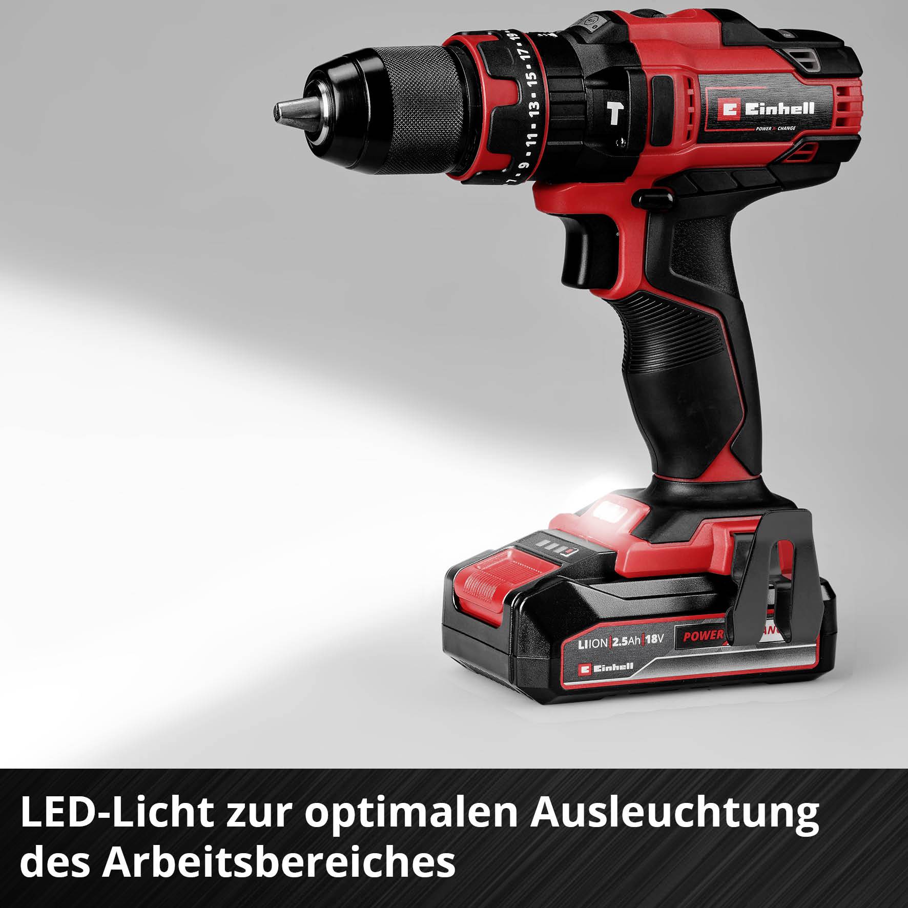 Einhell TE-CD 18/44 Li-i (1x2,5Ah) Power X-Change 2-Gang-Akku-Schlagbohrschrauber inkl. Akku, inkl. Ladegerät