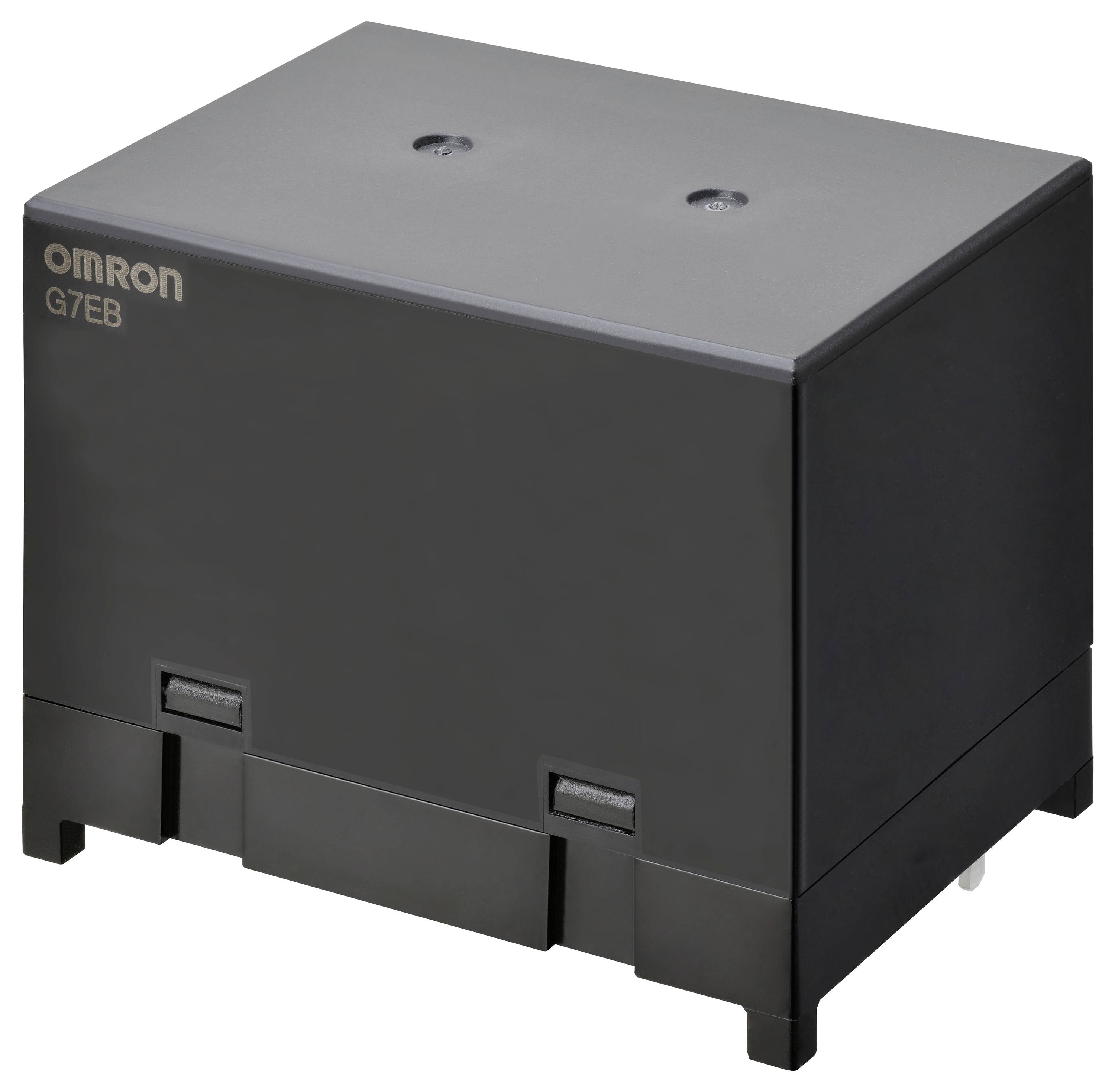 Schwarzes Omron G7EB Relaisgehäuse, robustes Design, für industrielle Anwendungen geeignet.