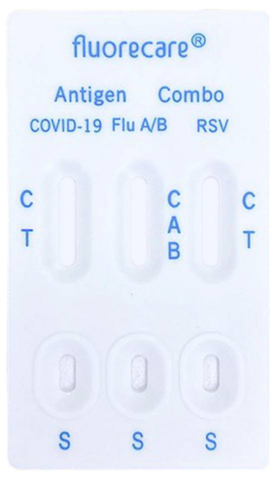 Fluorecare® Corona-Laientest, Selbsttest für Zuhause CBTL-00215-1/K SARS-CoV-2, Influenza A/B & RSV Combo-Schnelltest 1 St