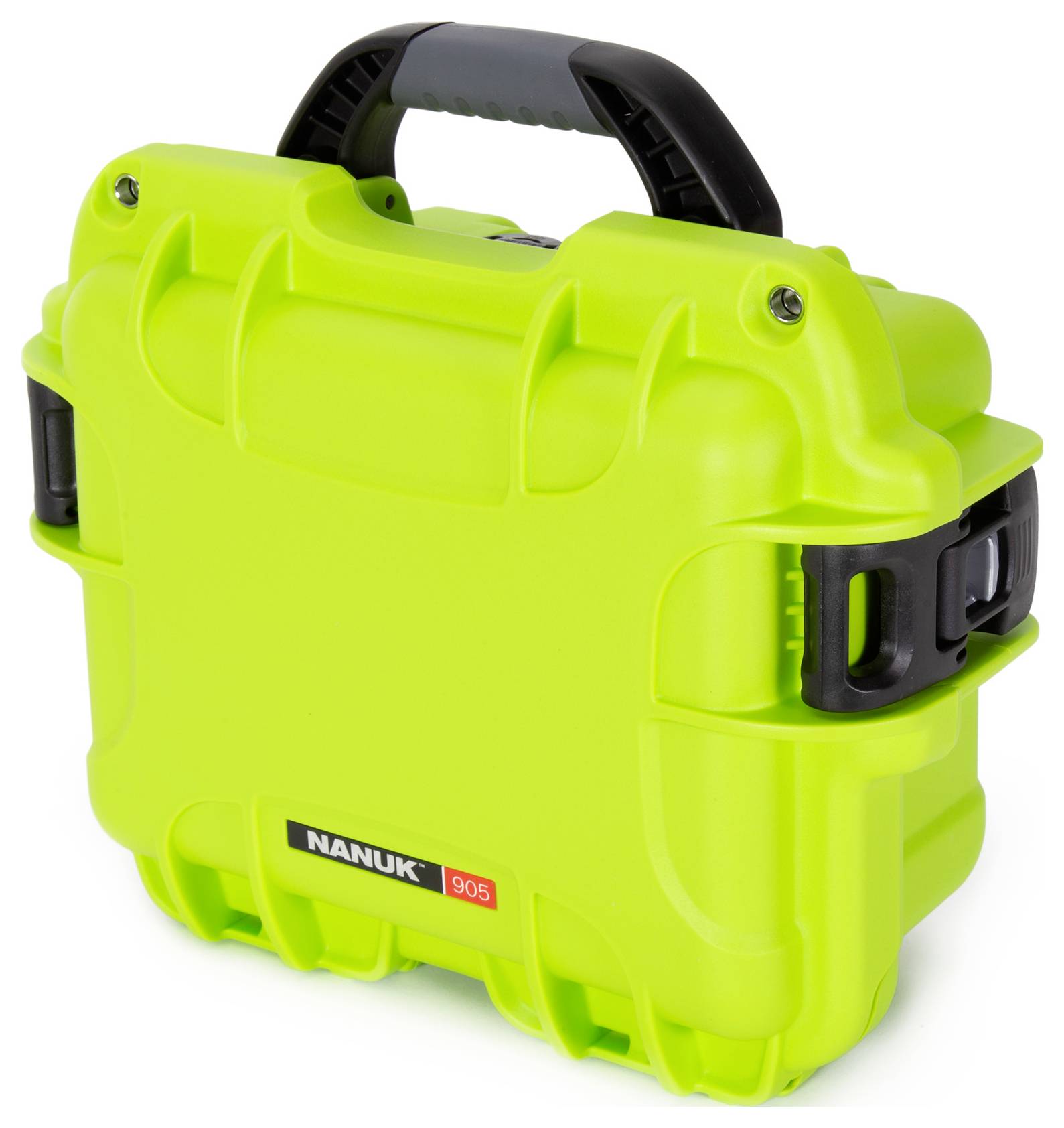 Ein leuchtend grüner, robuster Koffer mit schwarzem Griff, geeignet für den sicheren Transport empfindlicher Gegenstände.