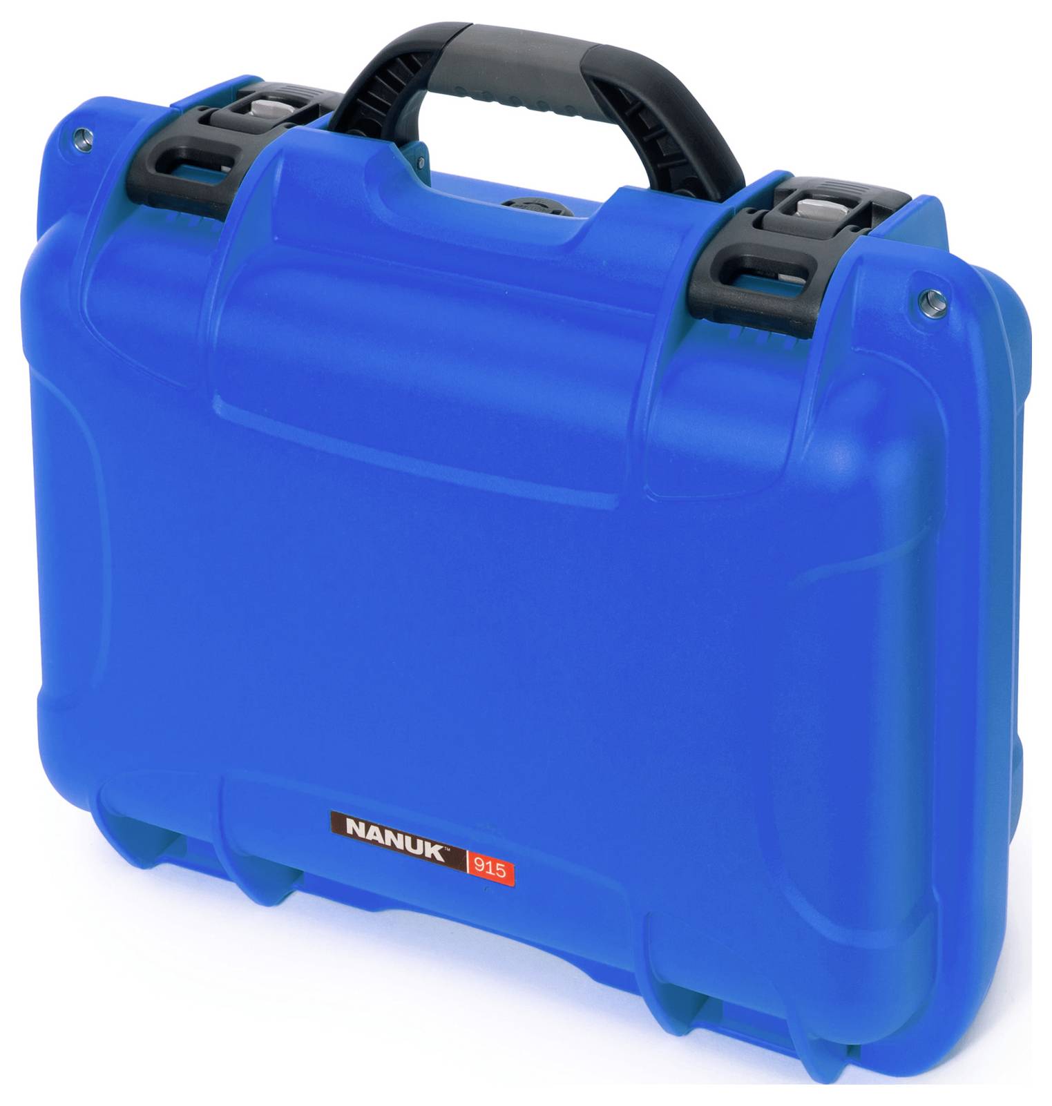 Blauer Schutzkoffer mit robustem Griff, geeignet für sichere Aufbewahrung von empfindlichen Geräten oder Werkzeugen.