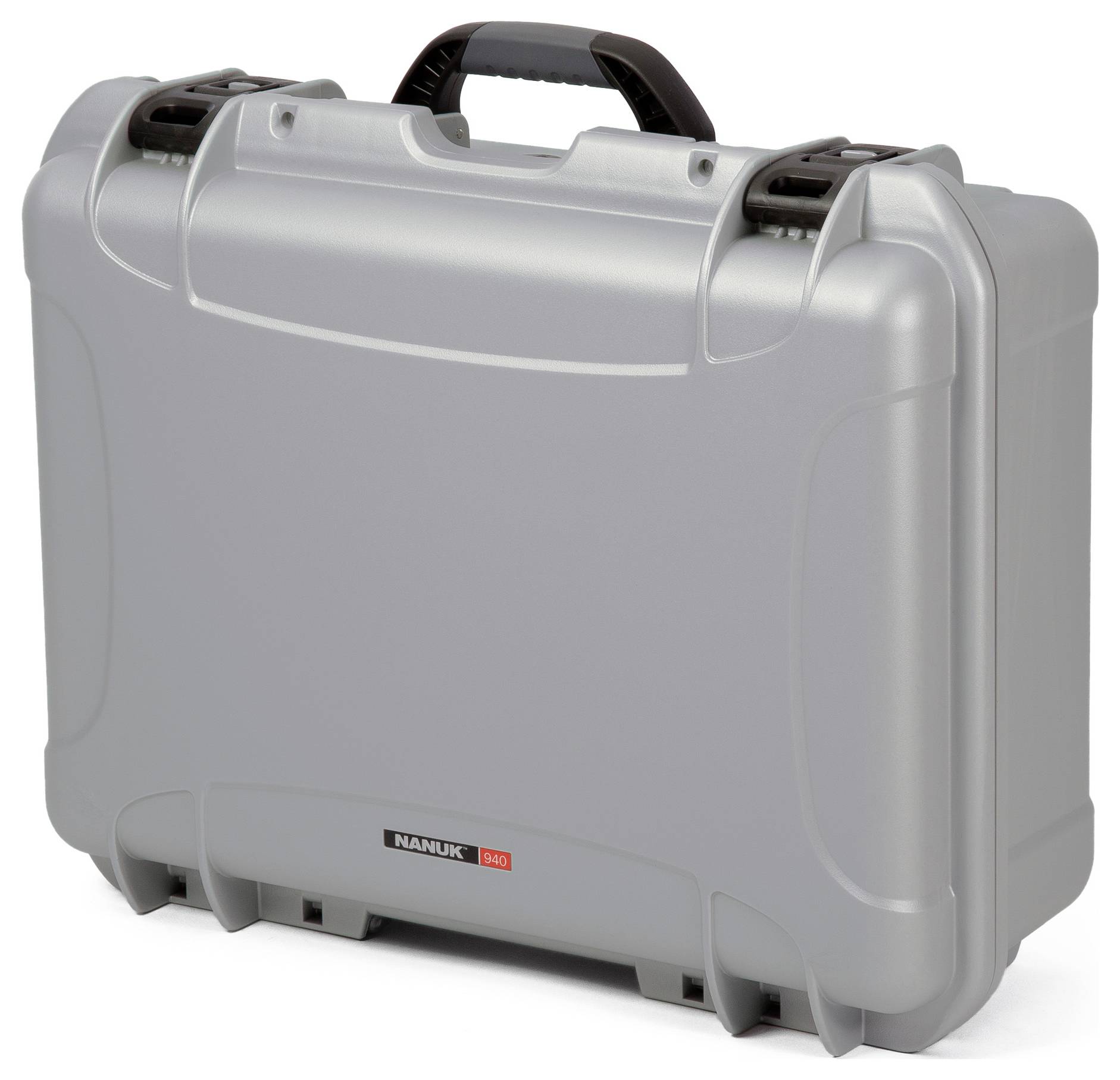 Grauer, robuster Schutzkoffer mit Griff, geeignet zur sicheren Aufbewahrung und zum Transport empfindlicher Gegenstände.