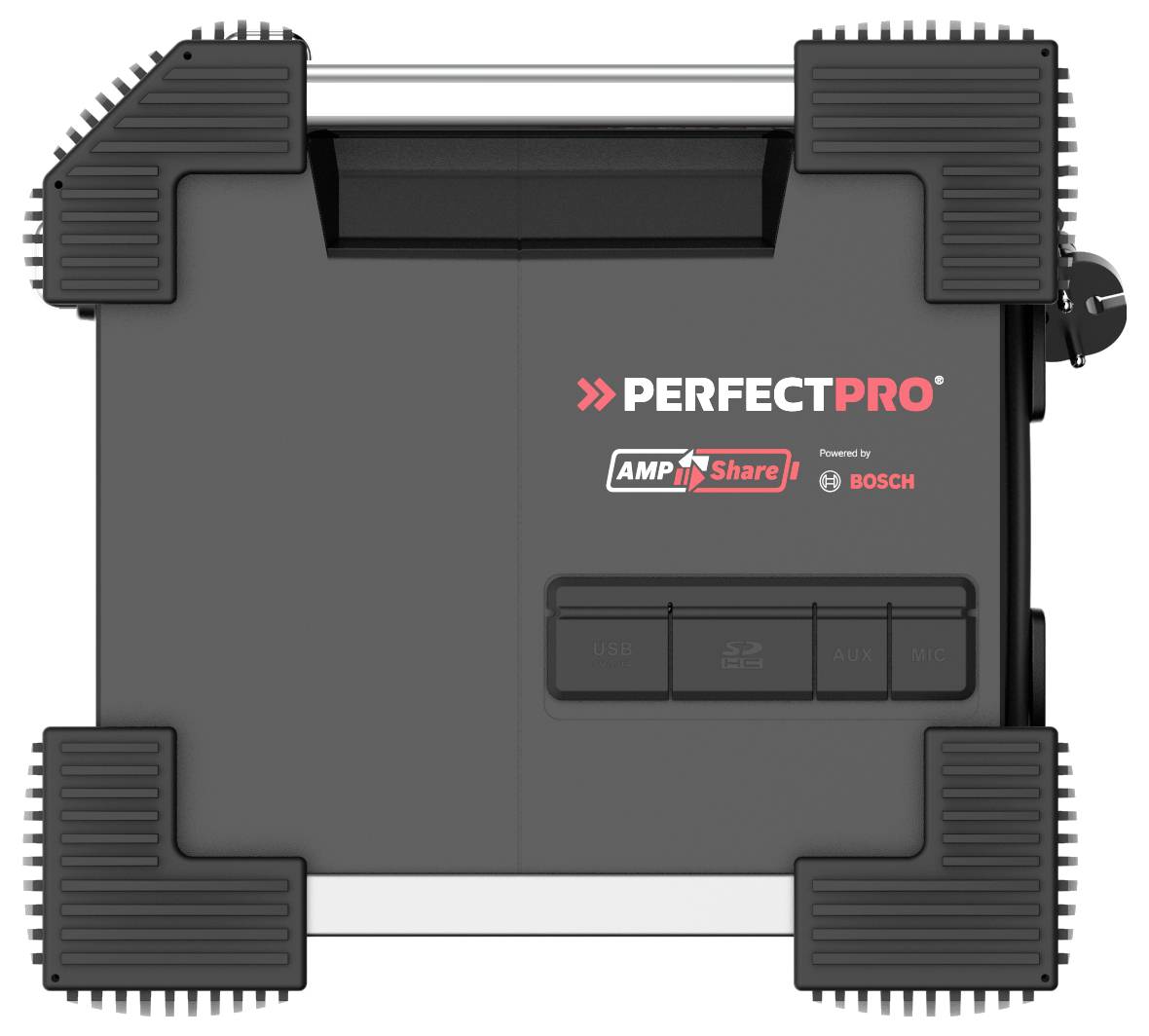 PerfectPro ROCKHART 18V Baustellenradio DAB+, UKW AUX, Bluetooth®, DAB+, SD, UKW, USB Powerbank-Fun