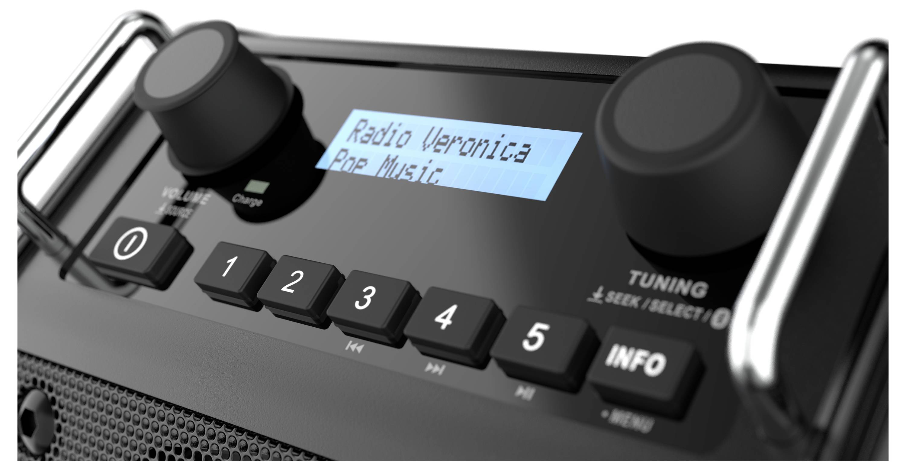 PerfectPro DPR2-18V Baustellenradio DAB+, UKW AUX, Bluetooth®, DAB+, UKW spritzwassergeschützt, staubdicht, stoßfest Schwarz