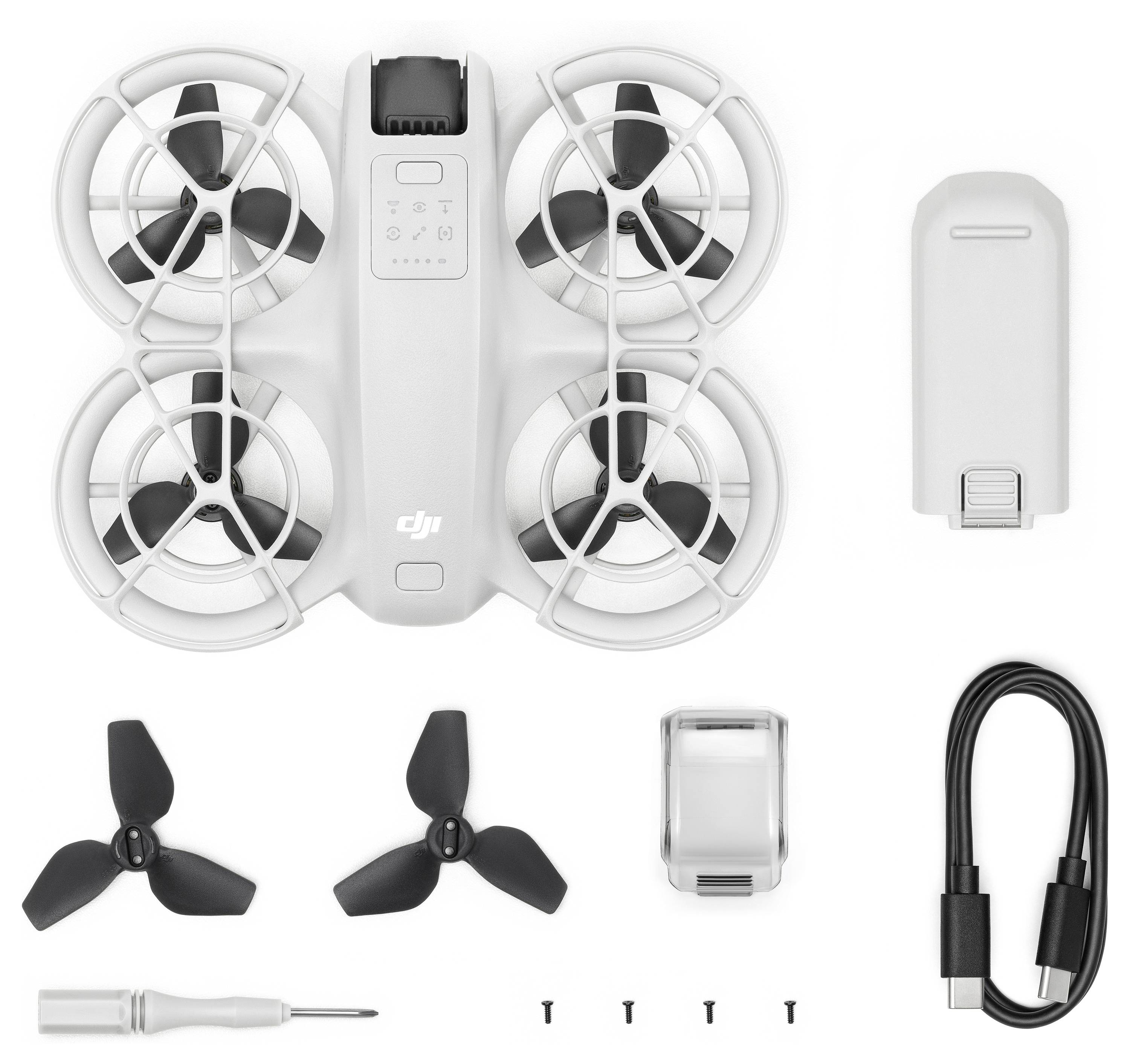 DJI Neo Quadrocopter 100% RtR Kameraflug Hellgrau