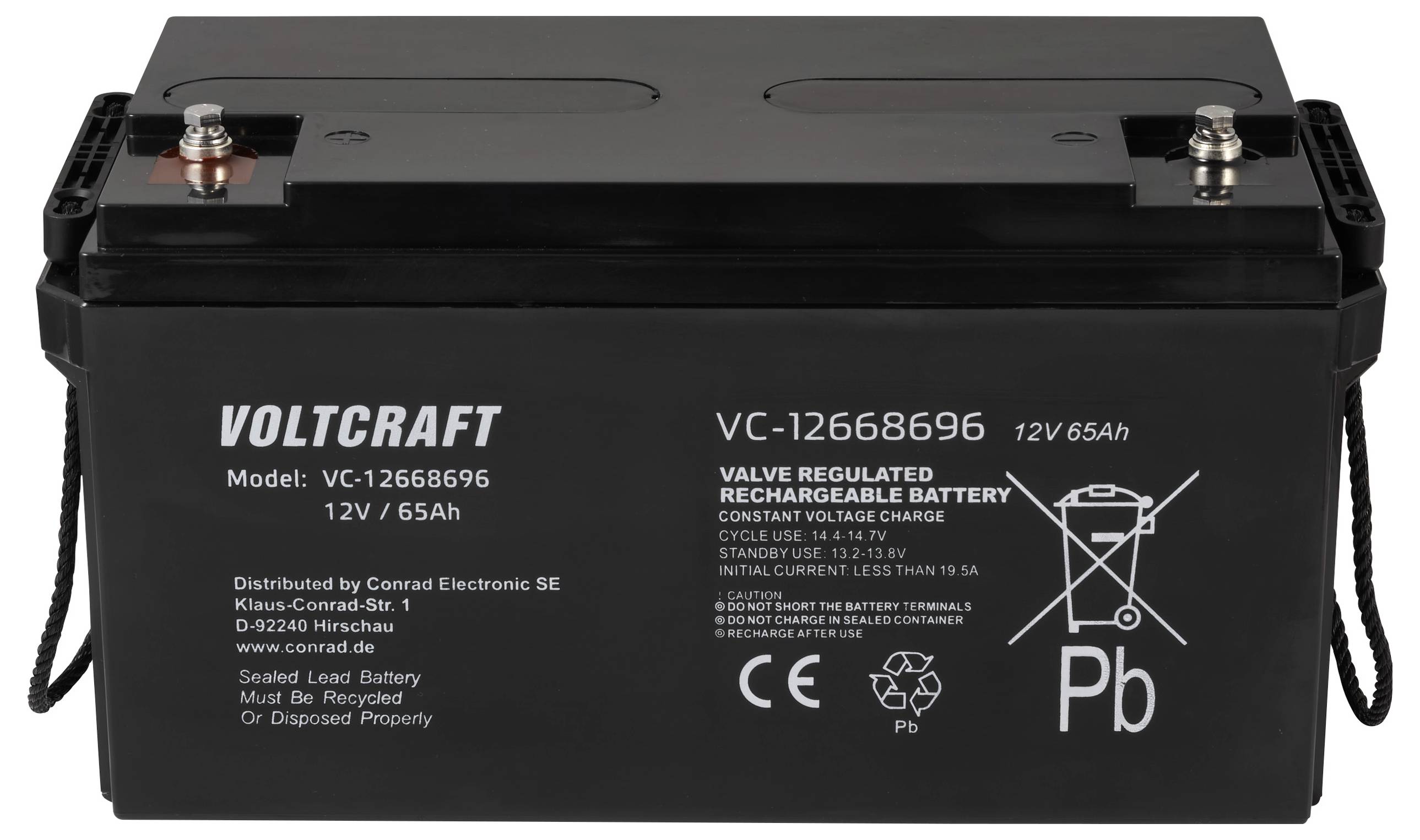 VOLTCRAFT VC-12668696 VC-16623030 Bleiakku 12V 65Ah Blei-Vlies (AGM) (B x H x T) 350 x 179 x 167mm Wartungsfrei, Geringe