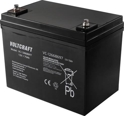 VOLTCRAFT VC-12668697 VC-16623035 Bleiakku 12 V 75 Ah Blei-Vlies (AGM) (B x H x T) 258 x 206 x 166