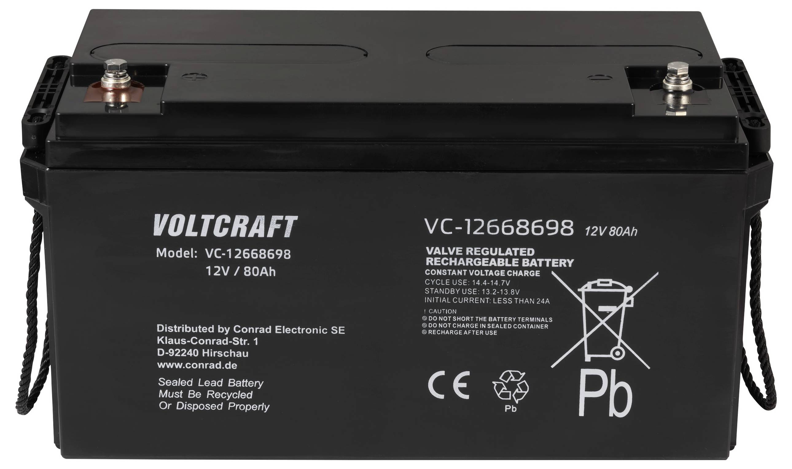 VOLTCRAFT VC-12668698 VC-16623040 Bleiakku 12V 80Ah Blei-Vlies (AGM) (B x H x T) 350 x 179 x 167mm Wartungsfrei, Geringe