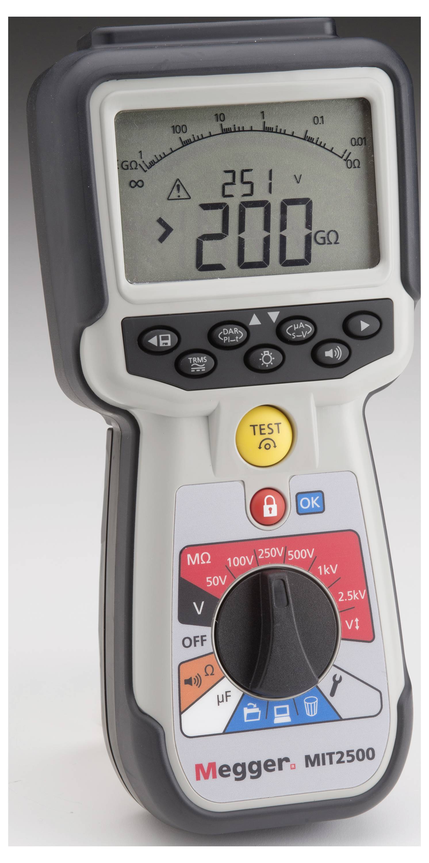 Megger MIT2500-SET Isolationsmessgerät 50 V, 100 V, 250 V, 500 V, 1000 V, 2500V 200 GΩ