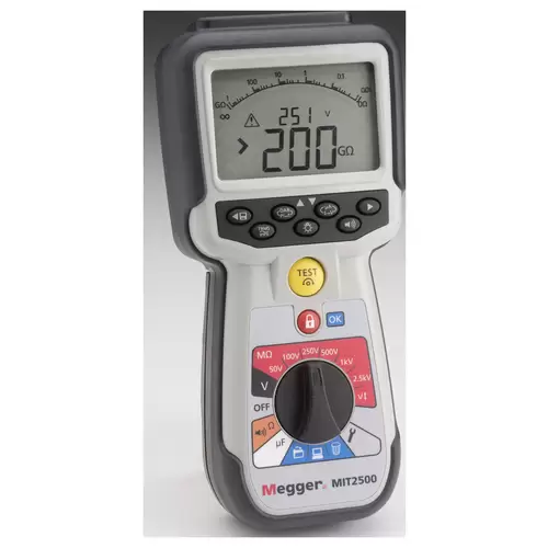 Megger MIT2500-SET Isolationsmessgerät 50 V, 100 V, 250 V, 500 V, 1000 V, 2500V 200 GΩ Megger MIT2500-SET Isolationsmessgerät 50 V, 100 V, 250 V, 500 V, 1000 V, 2500V 200 GΩ