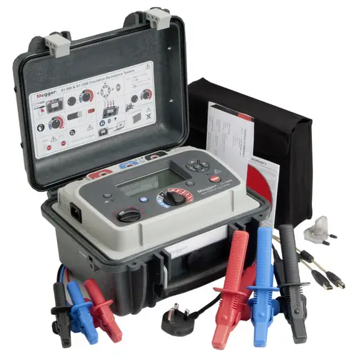 Megger S1-1068-SET Isolationsmessgerät 250 V, 500 V, 1000 V, 2500 V, 5000 V, 10000 V, 15000V 10 GΩ Megger S1-1068-SET Isolationsmessgerät 250 V, 500 V, 1000 V, 2500 V, 5000 V, 10000 V, 15000V 10 GΩ