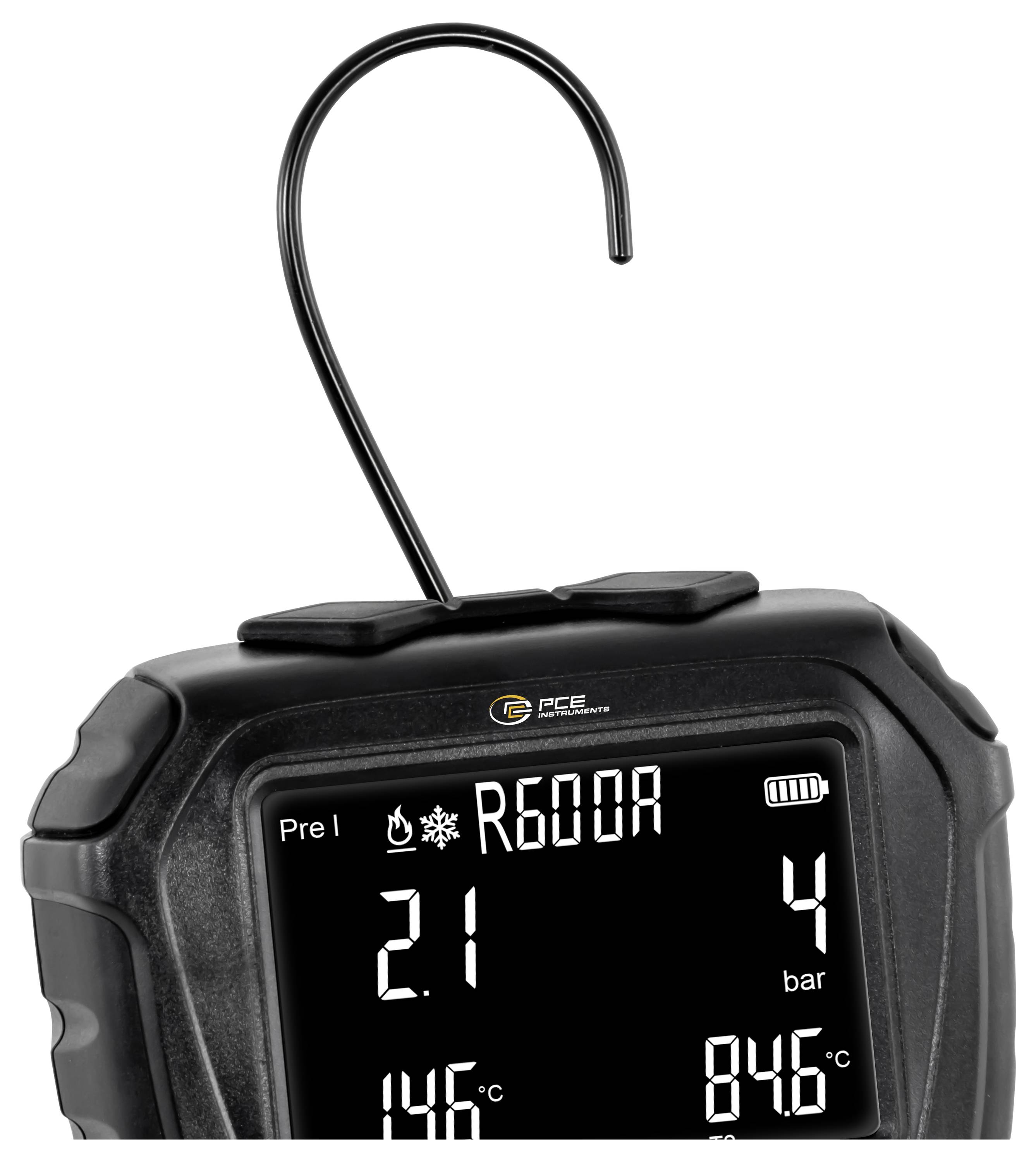 Tragbares digitales Messgerät mit Hook-Display, das „R600A
