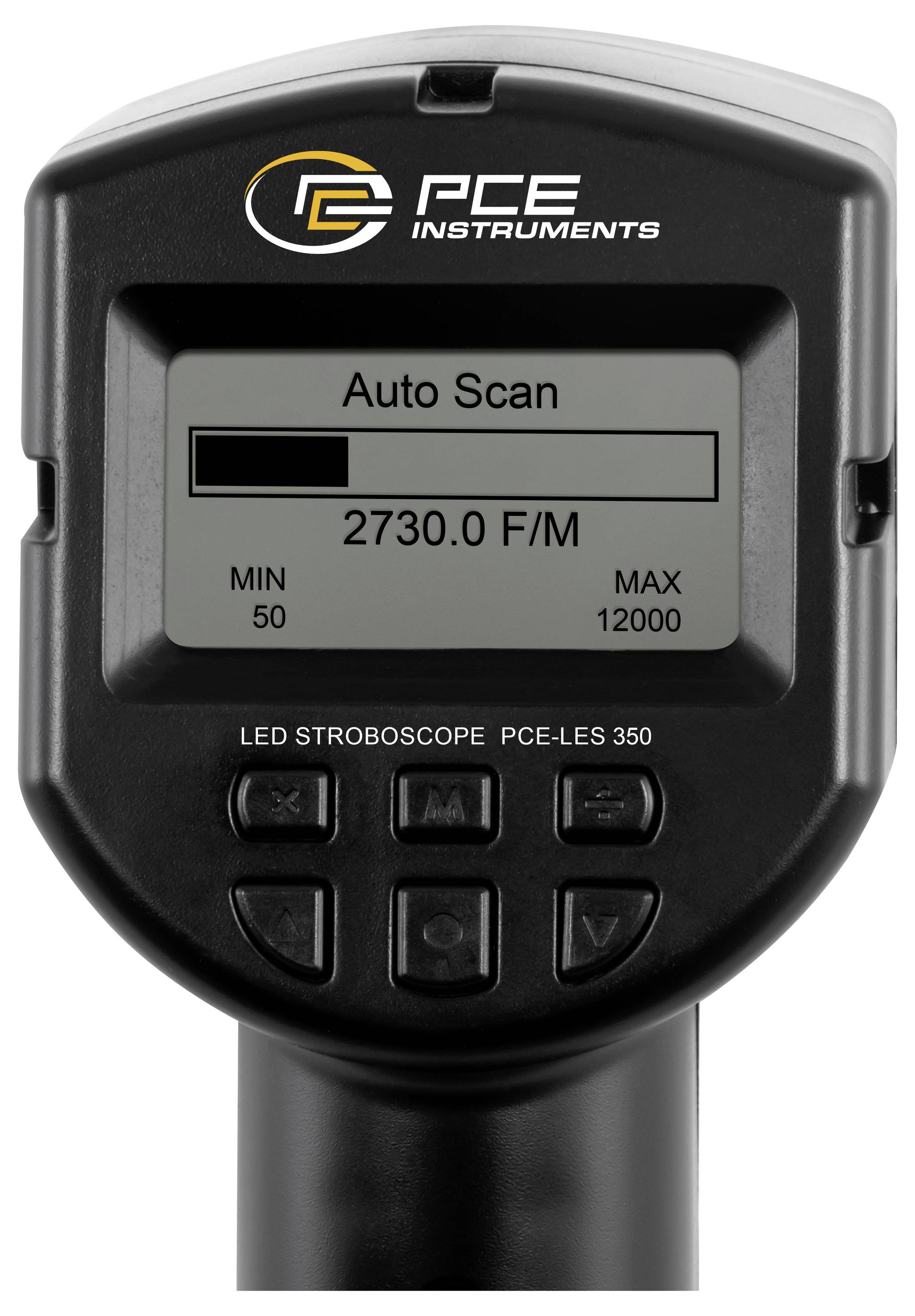 Tragbares PCE-Instrument LED-Stroboskop-Display zeigt „Auto Scan