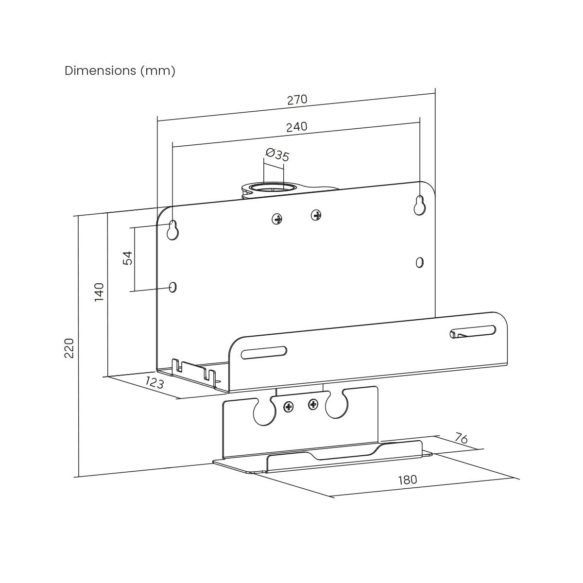 My Wall Media-Player Halterung Schwarz