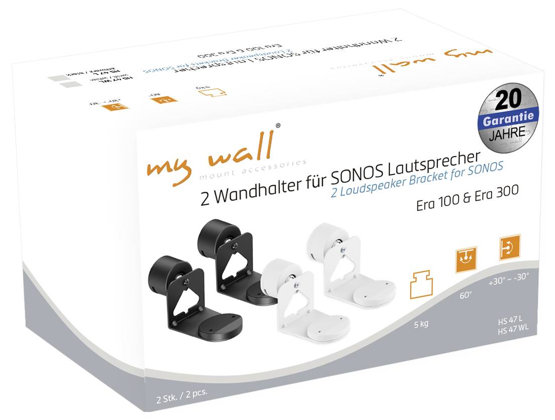 My Wall HS47L Lautsprecher-Wandhalterung Drehbar Schwarz 2St.