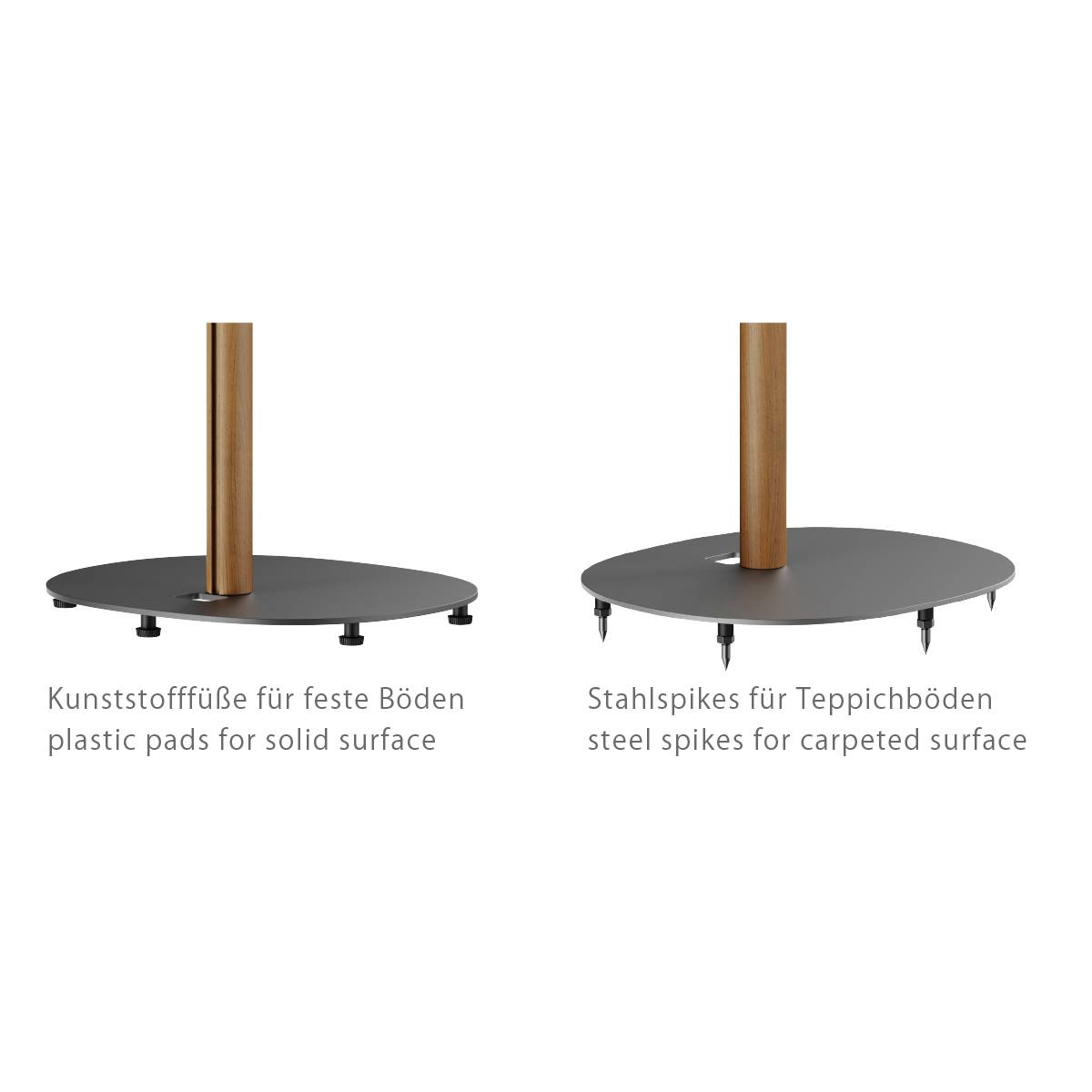 My Wall HS48L Lautsprecher-Ständer Bodenständer Boden-/Deckenabstand (max.): 777 mm Schwarz/Buche 2