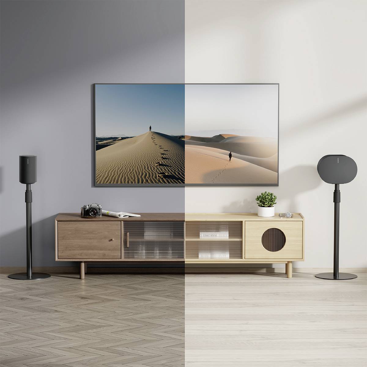 My Wall HS49L Lautsprecher-Ständer Starr, Höhenverstellbar Schwarz 2St.