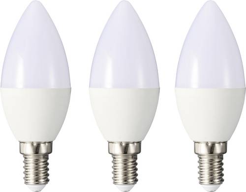 Sygonix SY-6649658 LED EEK F (A - G) E14 4.9 W = 40 W Warmweiß (Ø x H) 37 mm x 96 mm 3 St.