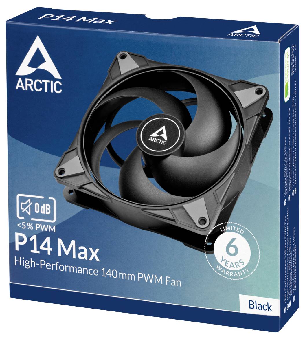 Arctic ACFAN00287A PC-Gehäuse-Lüfter Schwarz (B x H x T) 140 x 27 x 140 mm