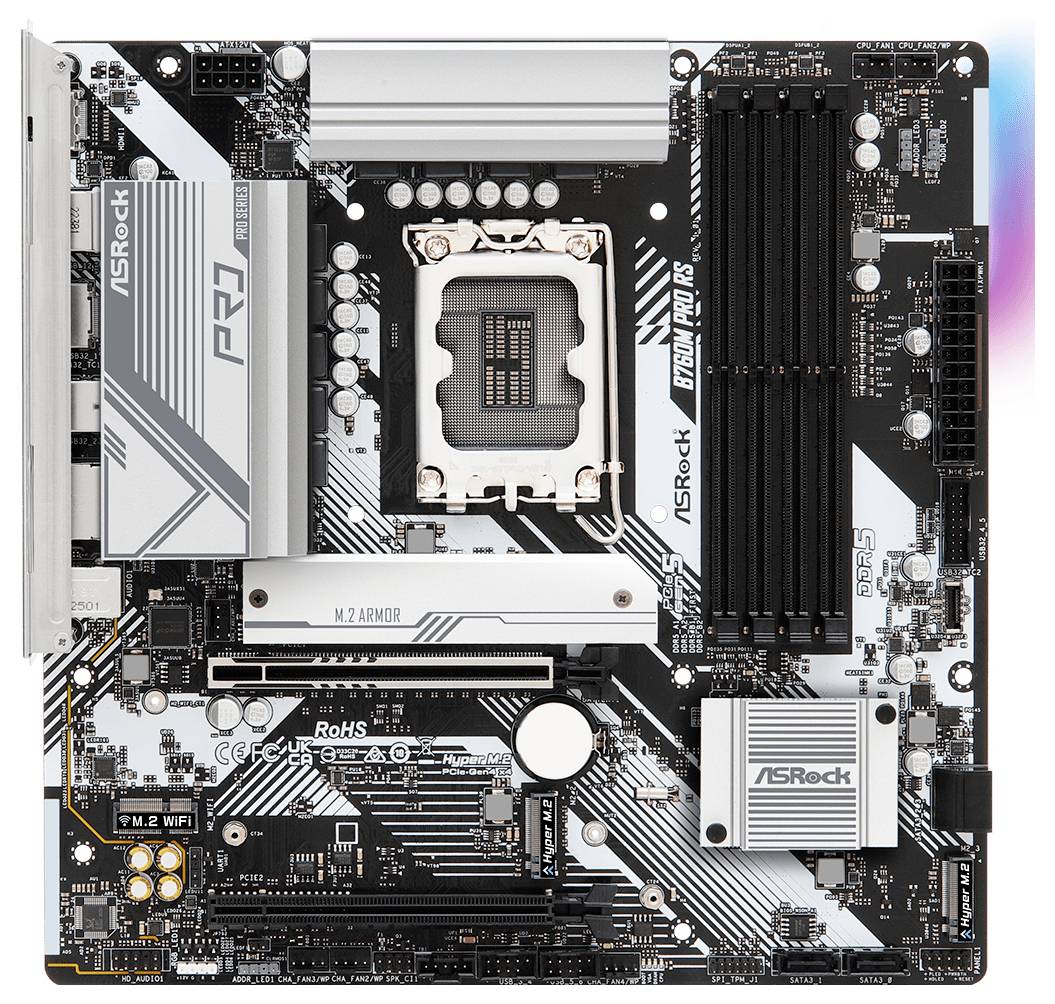 ASRock B760M Pro RS Mainboard Formfaktor (Details) Micro-ATX Mainboard-Chipsatz Intel® B760