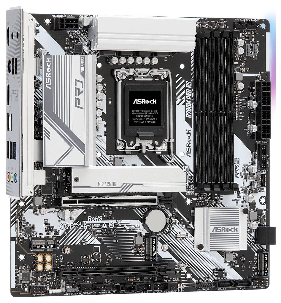 ASRock B760M Pro RS Mainboard Formfaktor (Details) Micro-ATX Mainboard-Chipsatz Intel® B760