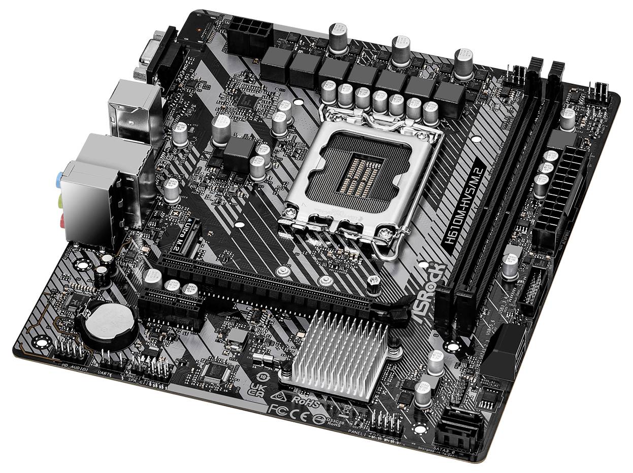 ASRock H610M-HVS Mainboard Formfaktor (Details) Micro-ATX Mainboard-Chipsatz Intel® H610