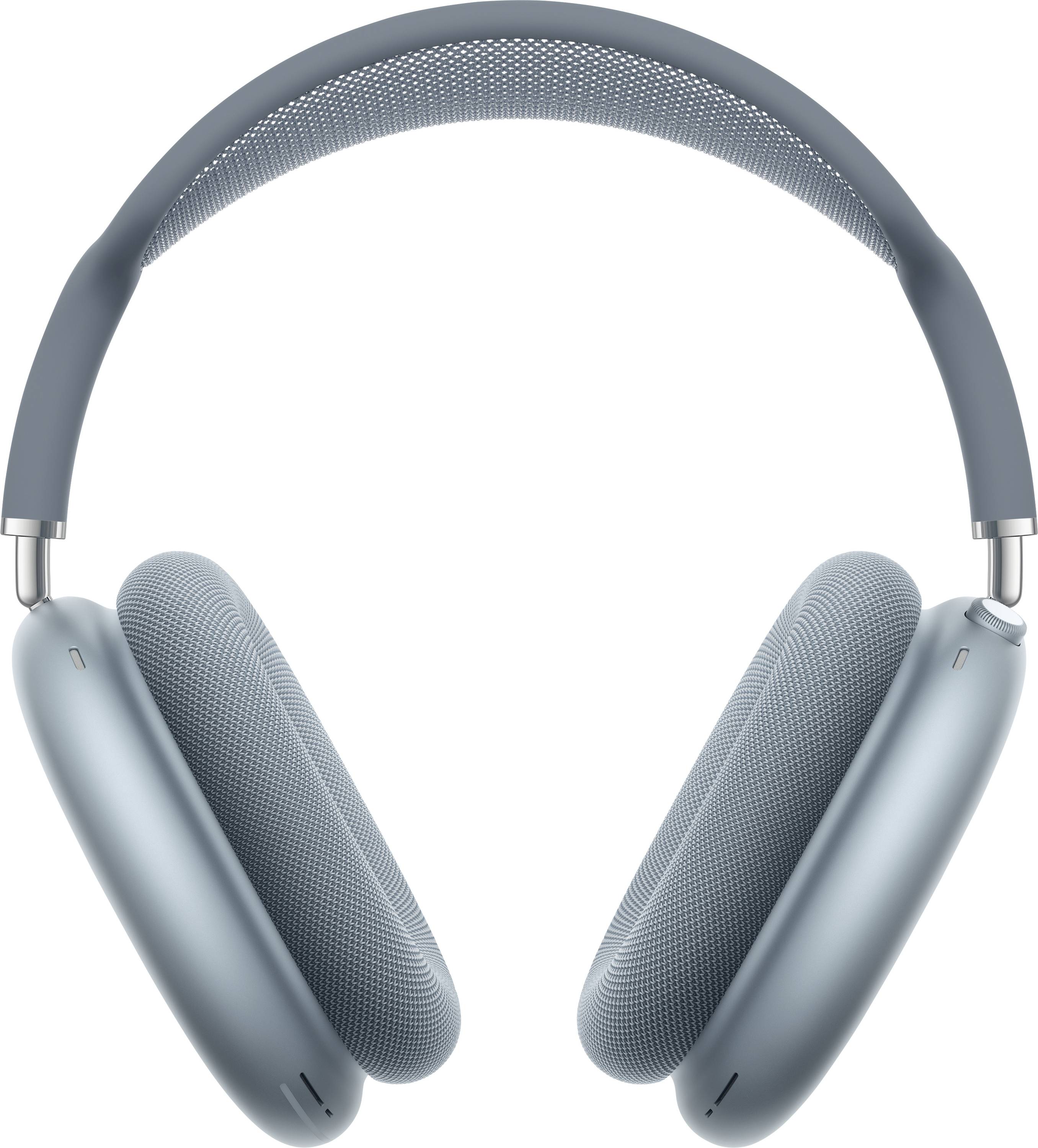 Blau-graue Over-Ear-Kopfhörer mit gepolstertem Bügel und Ohrmuscheln. Moderner, minimalistischer Stil, möglicherweise für Musikgenuss.