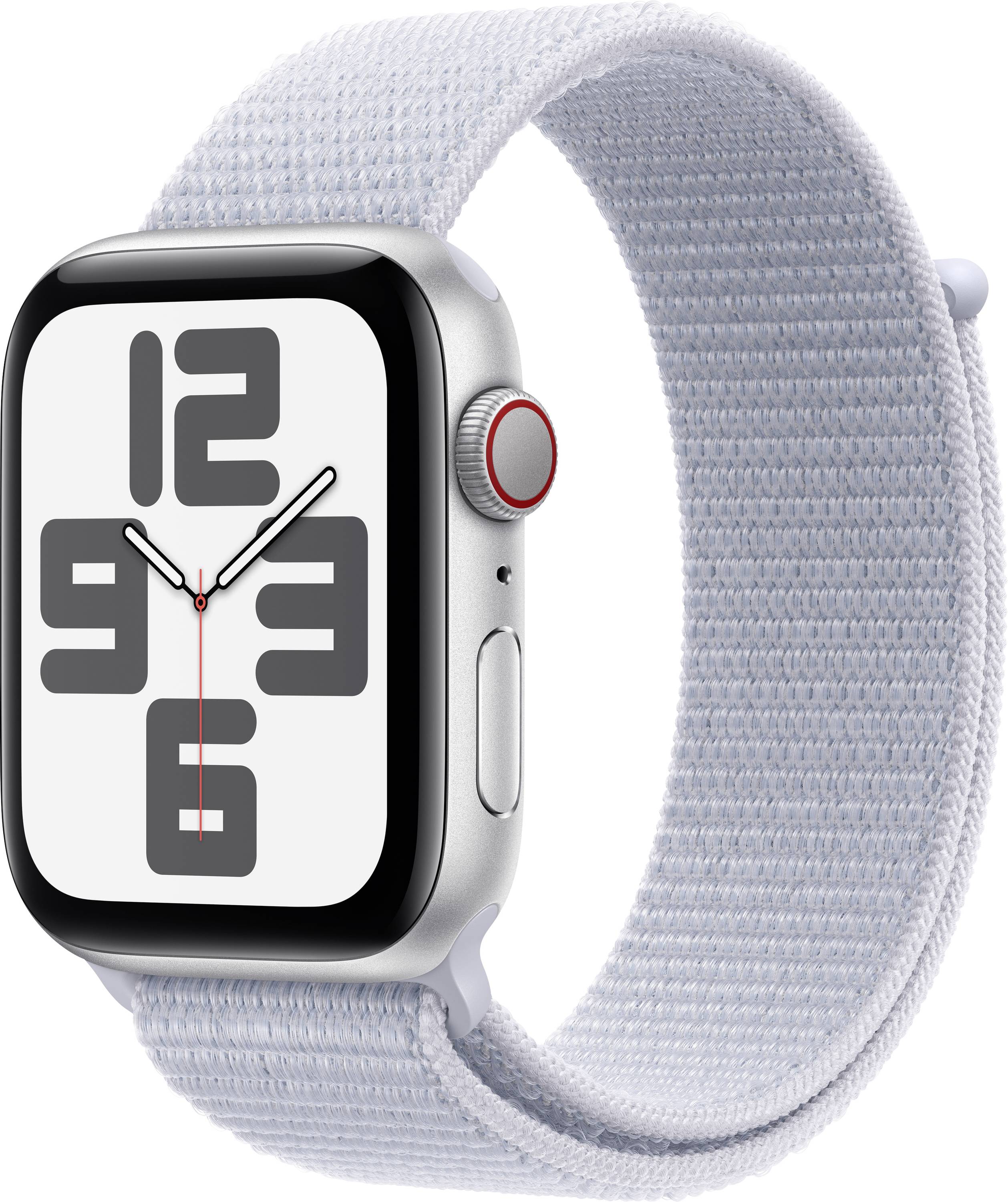 Apple Watch SE (2024) GPS + Cellular 44mm Aluminiumgehäuse Sport Loop Blaue Wolke