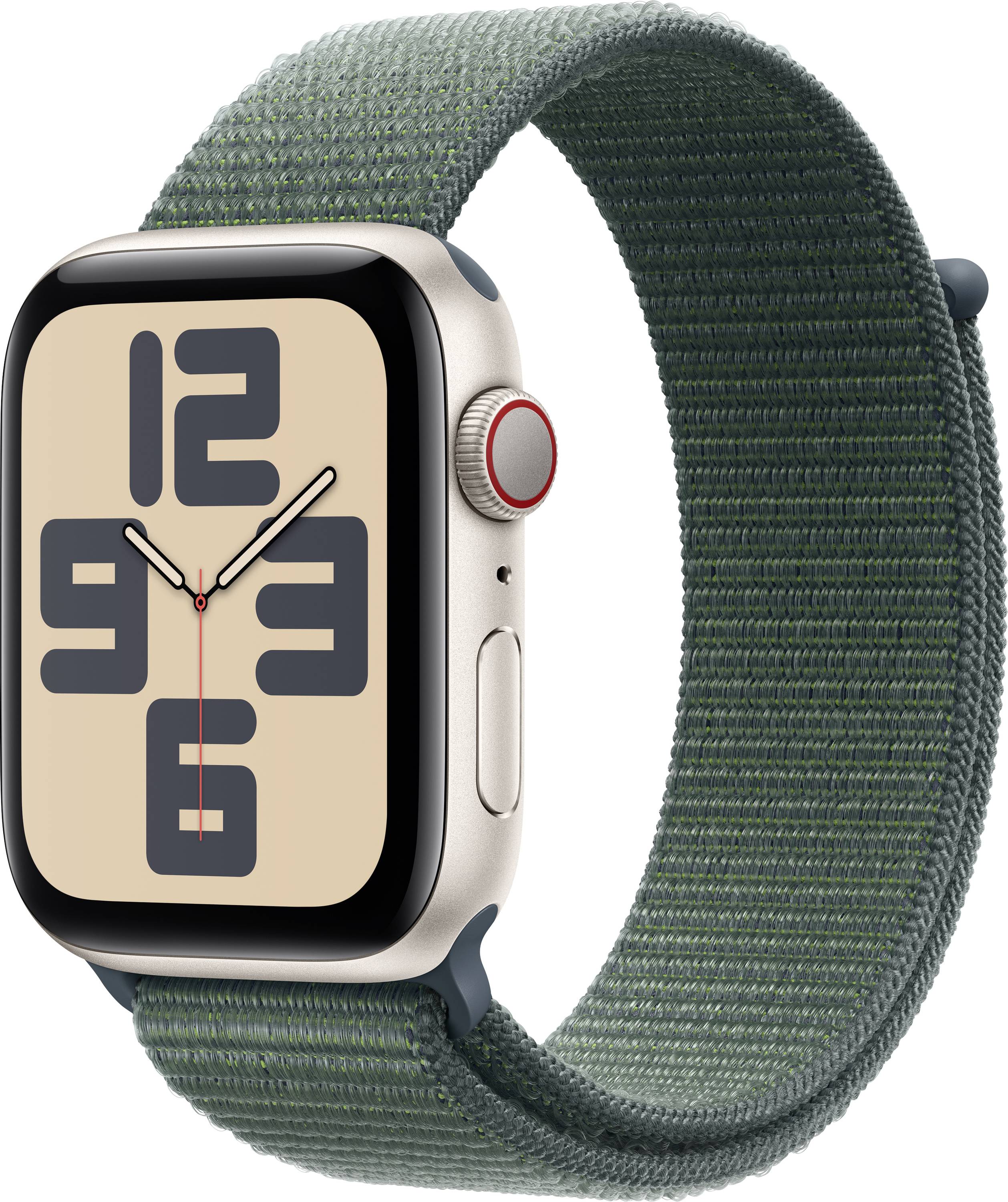 Apple Watch SE (2024) GPS + Cellular 44mm Aluminiumgehäuse Sport Loop Seegrün