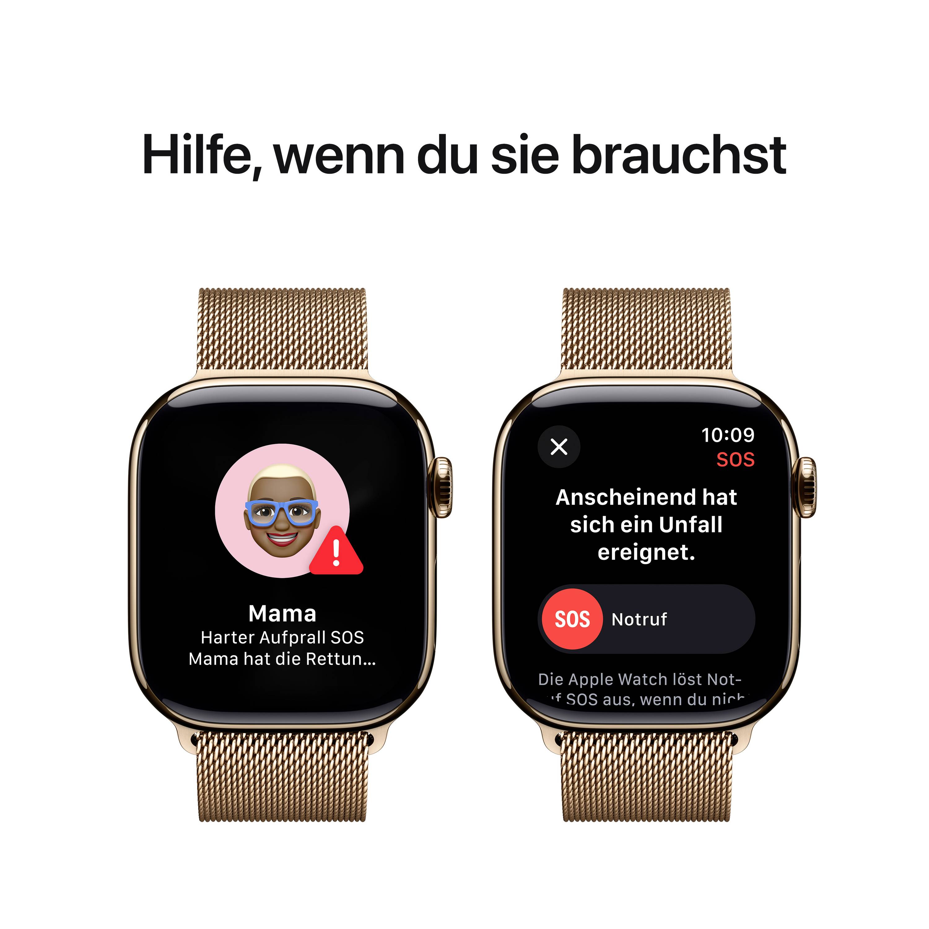 Apple Watch Series 10 GPS + Cellular 42mm Titangehäuse Milanaisearmband Gold