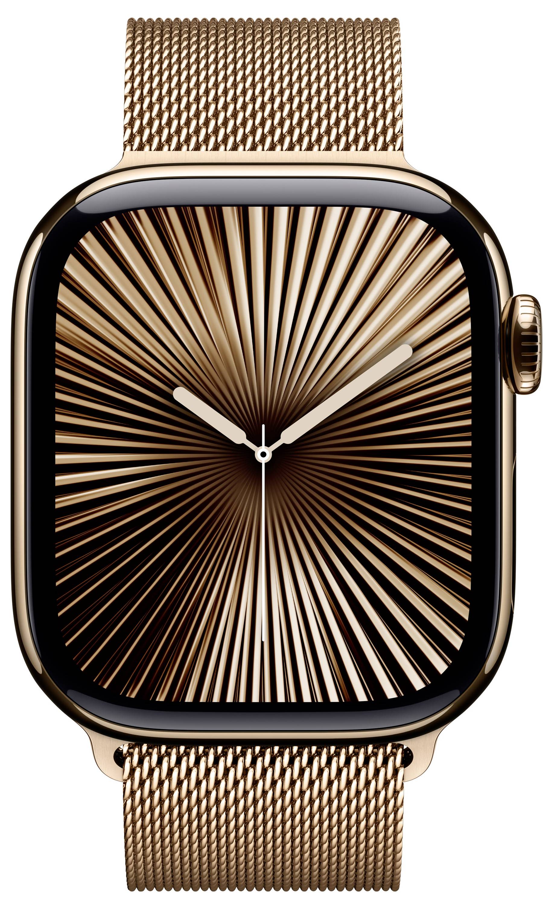 Apple Watch Series 10 GPS + Cellular 42mm Titangehäuse Milanaisearmband Gold
