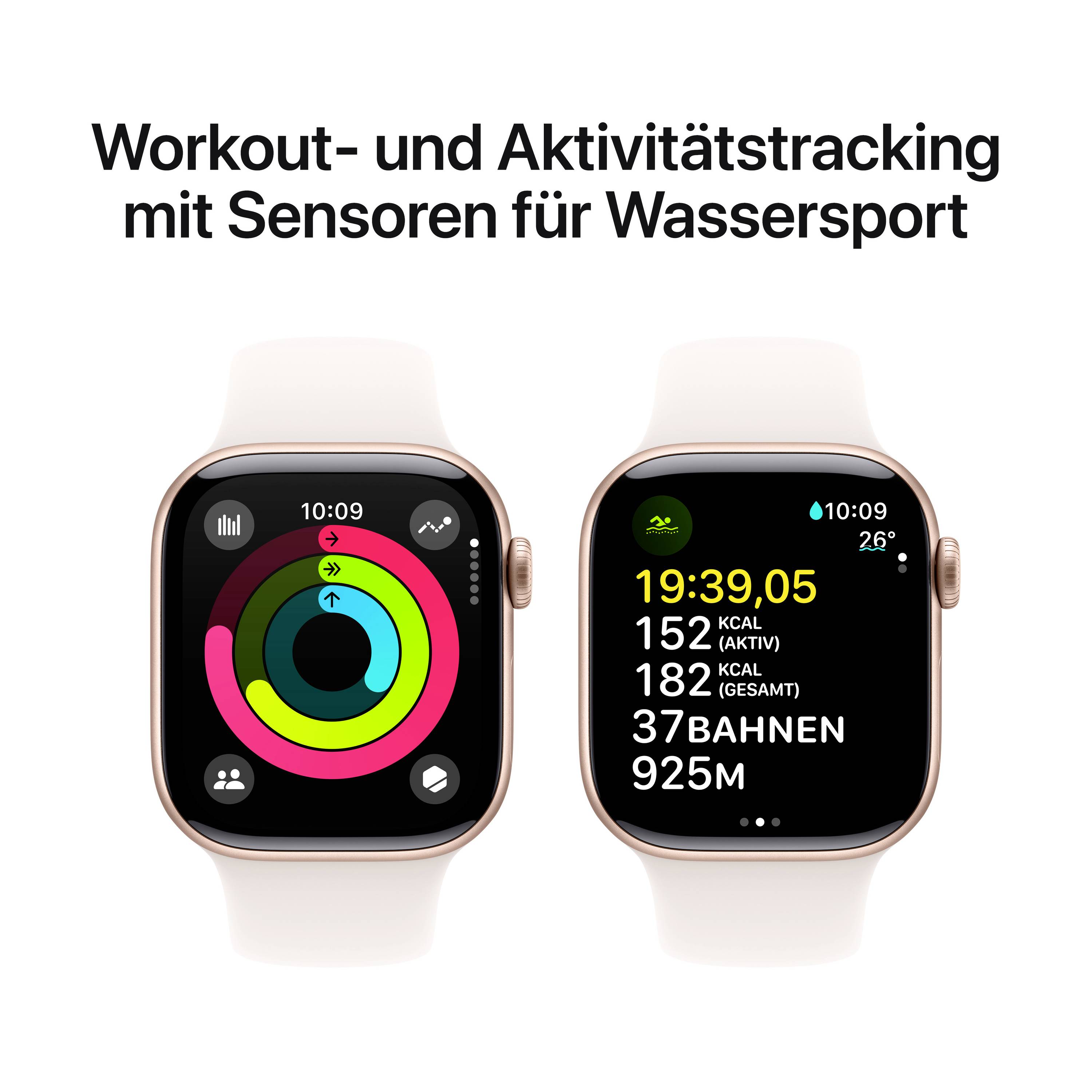 Apple Watch Series 10 GPS + Cellular 42mm Aluminiumgehäuse Sport Band Blassrosa M/L