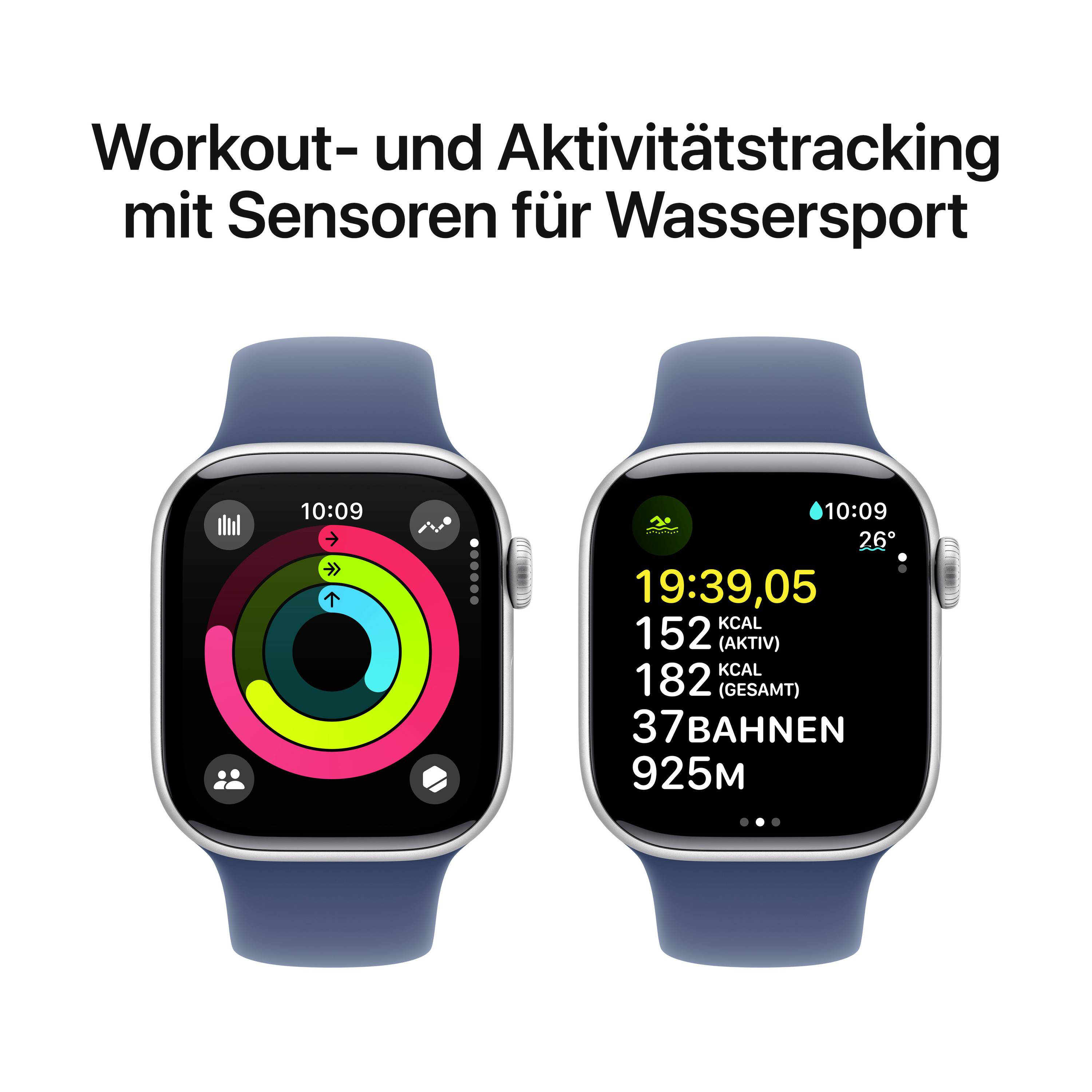Apple Watch Series 10 GPS + Cellular 42mm Aluminiumgehäuse Sport Band Denim M/L