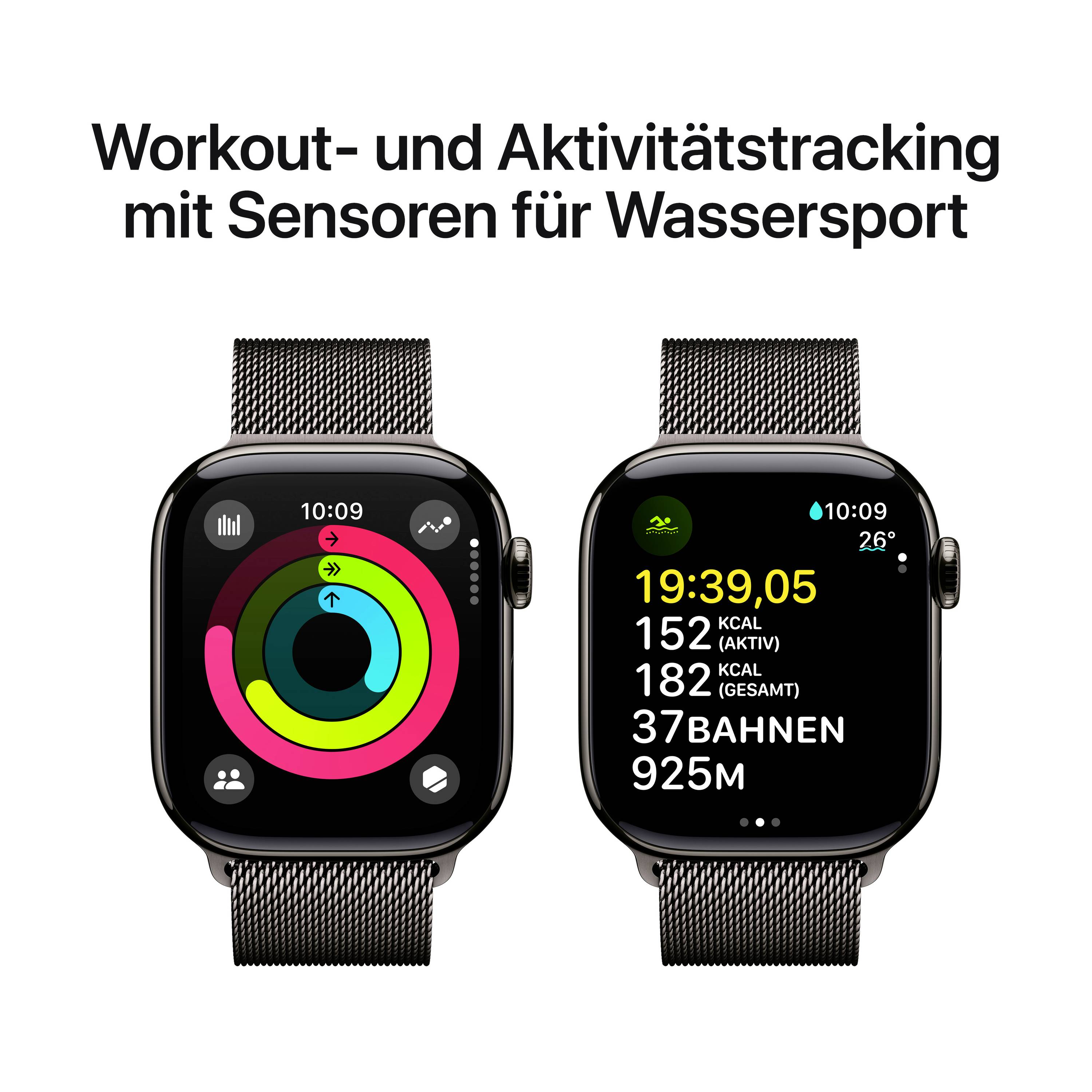 Apple Watch Series 10 GPS + Cellular 42mm Titangehäuse Milanaisearmband Schiefer