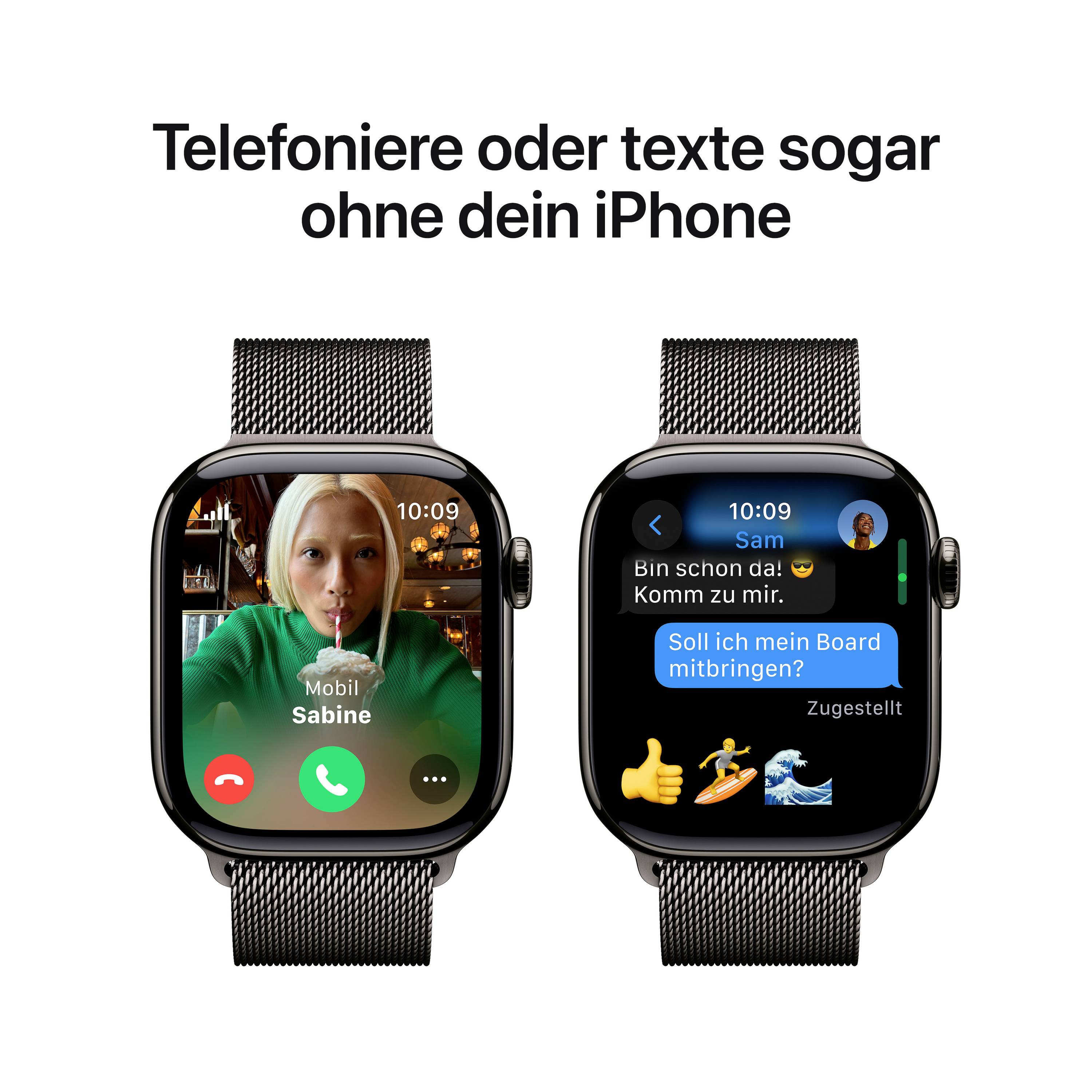 Apple Watch Series 10 GPS + Cellular 42mm Titangehäuse Milanaisearmband Schiefer