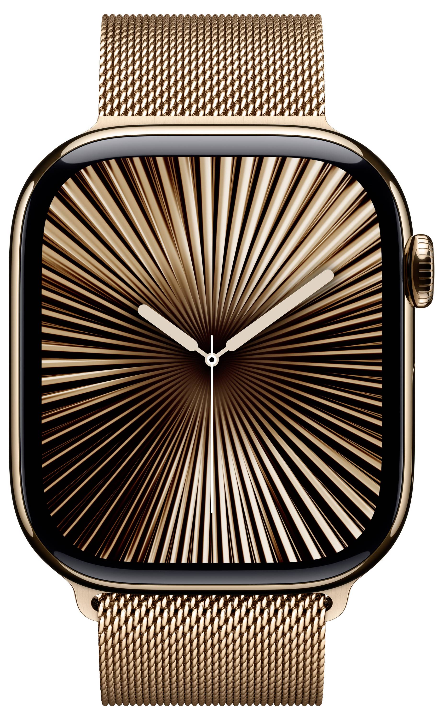 Apple Watch Series 10 GPS + Cellular 46mm Titangehäuse Milanaisearmband Gold M/L